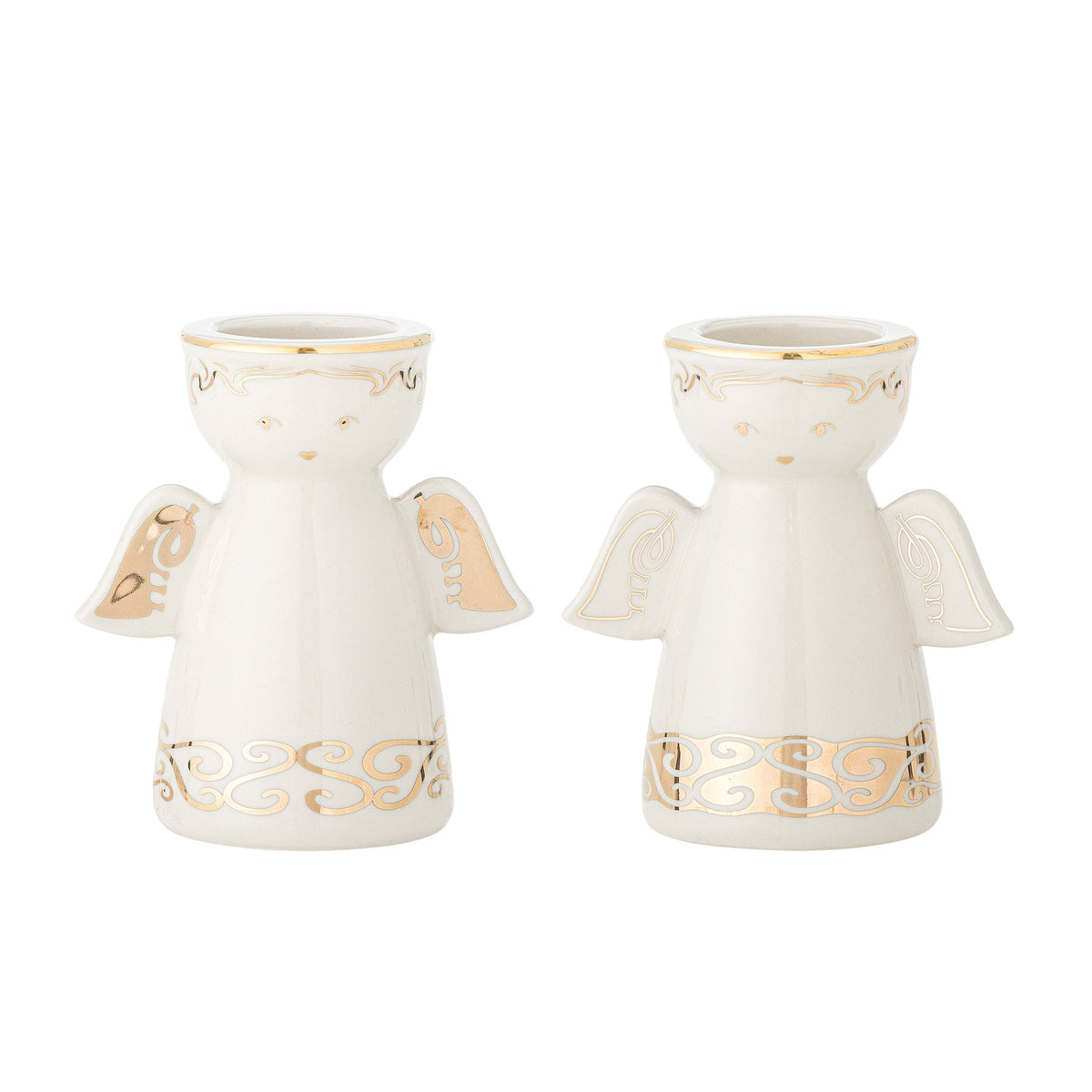 Faella Teelicht- und Kerzenhalter, Weiss, Steingut in Weiss präsentiert im Onlineshop von KAQTU Design AG. Teelichthalter ist von Bloomingville