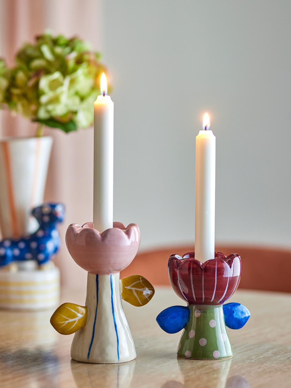 Florita Votive & Candle Holder, Bunt, Steingut in Multi präsentiert im Onlineshop von KAQTU Design AG. Kerzenständer ist von Bloomingville