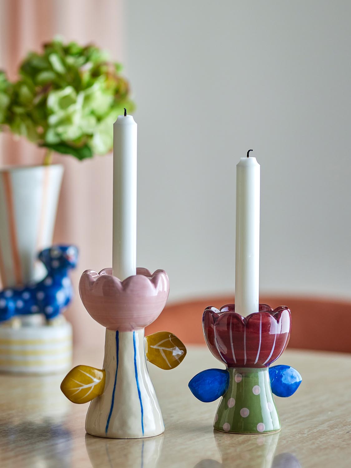 Florita Votive & Candle Holder, Bunt, Steingut in Multi präsentiert im Onlineshop von KAQTU Design AG. Kerzenständer ist von Bloomingville