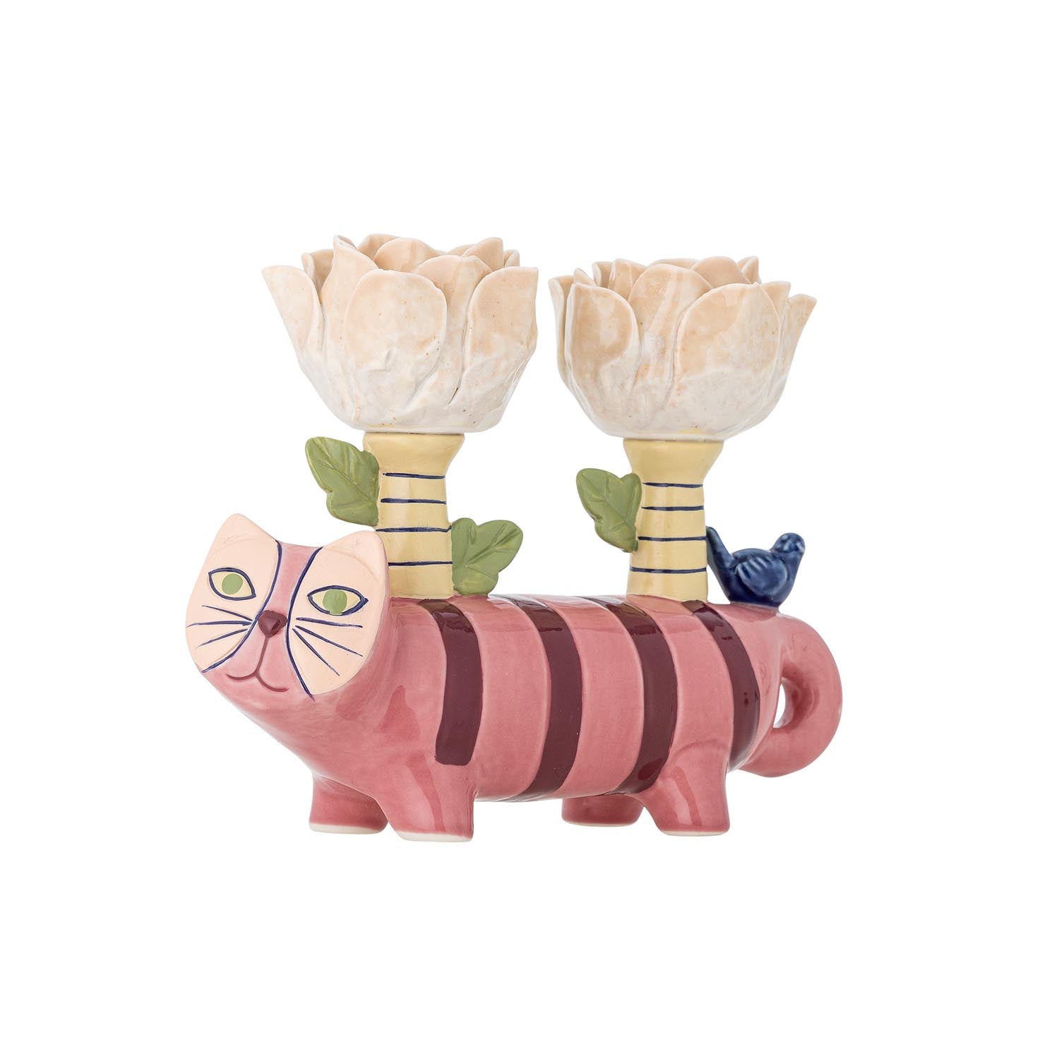 Verleihen Sie Ihrem Wohnraum mit dem Missy Kerzenhalter von Bloomingville einen Hauch von Eleganz. Handgefertigt aus Steingut, ist er ein einzigartiges Deko-Highlight.