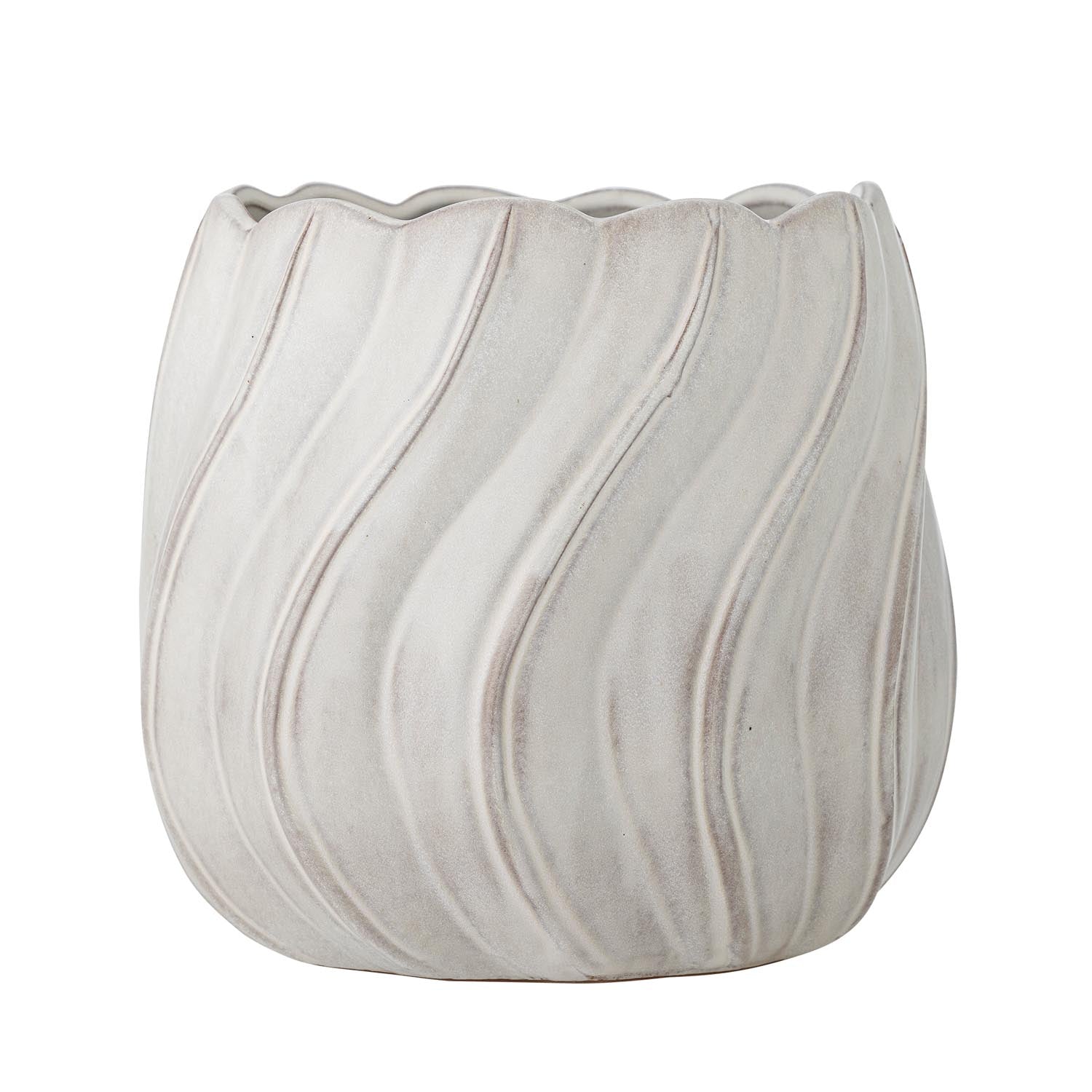 Isidora Blumentopf, Weiss, Steingut in Weiss präsentiert im Onlineshop von KAQTU Design AG. Blumentopf ist von Bloomingville