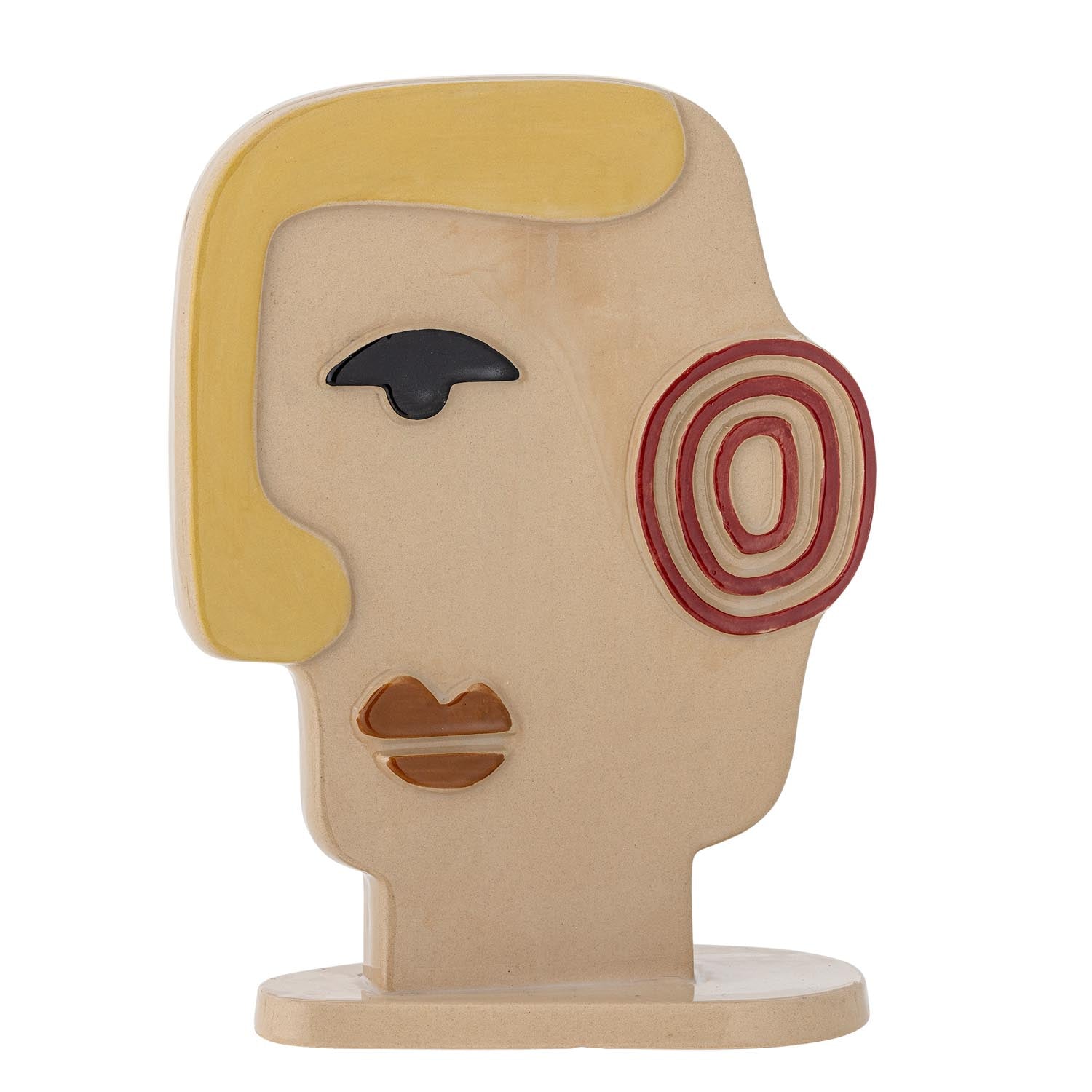 Entdecken Sie die Voila Deko von Bloomingville – eine stilvolle, braune Steingutfigur mit zwei Gesichtern, die Ihre Weihnachtsdekoration bereichert.