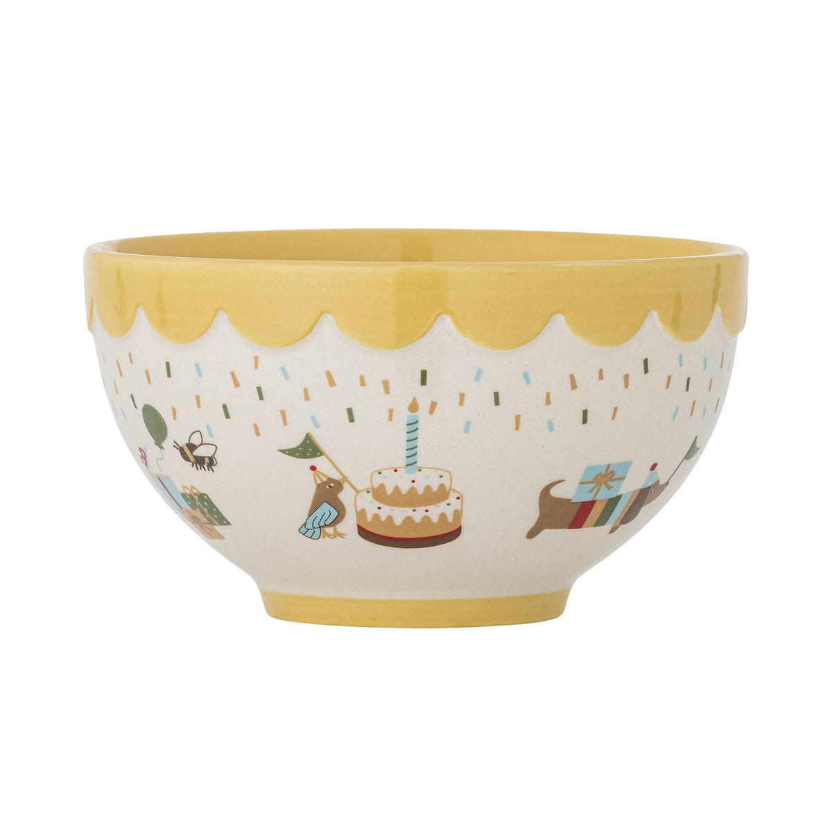 Celebrate Schale, Gelb, Steingut in Gelb präsentiert im Onlineshop von KAQTU Design AG. Schale ist von Bloomingville Mini