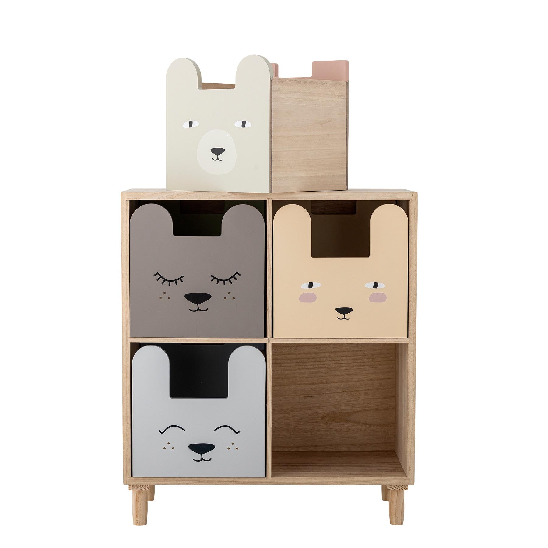 Calle Bücherregal mit Schubladen, Bunt, Paulownia in Multi präsentiert im Onlineshop von KAQTU Design AG. Bücherregal ist von Bloomingville Mini