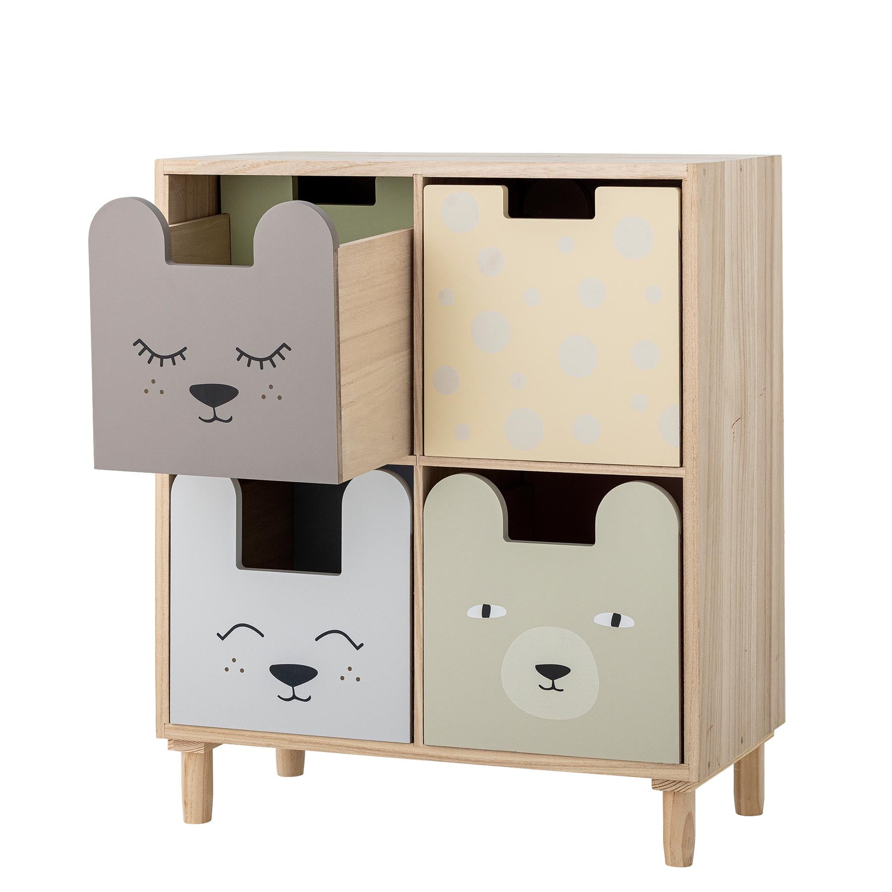 Calle Bücherregal mit Schubladen, Bunt, Paulownia in Multi präsentiert im Onlineshop von KAQTU Design AG. Bücherregal ist von Bloomingville Mini