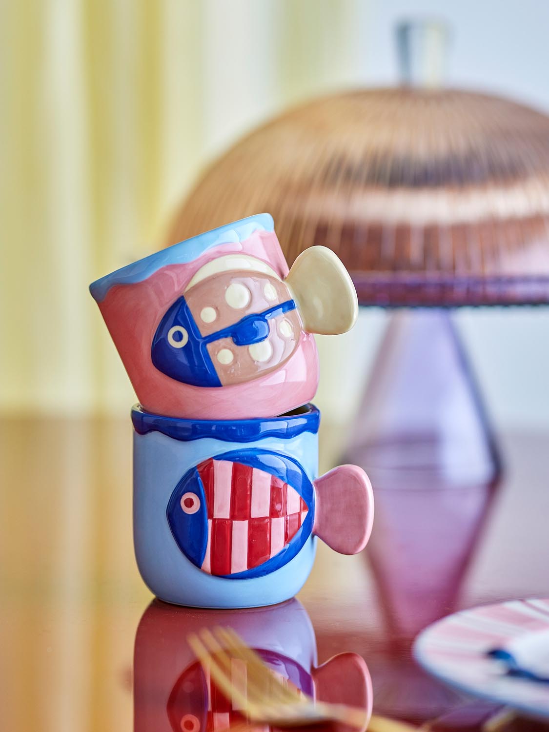 Willy Tasse, Bunt, Steingut in Multi präsentiert im Onlineshop von KAQTU Design AG. Tasse ist von Bloomingville