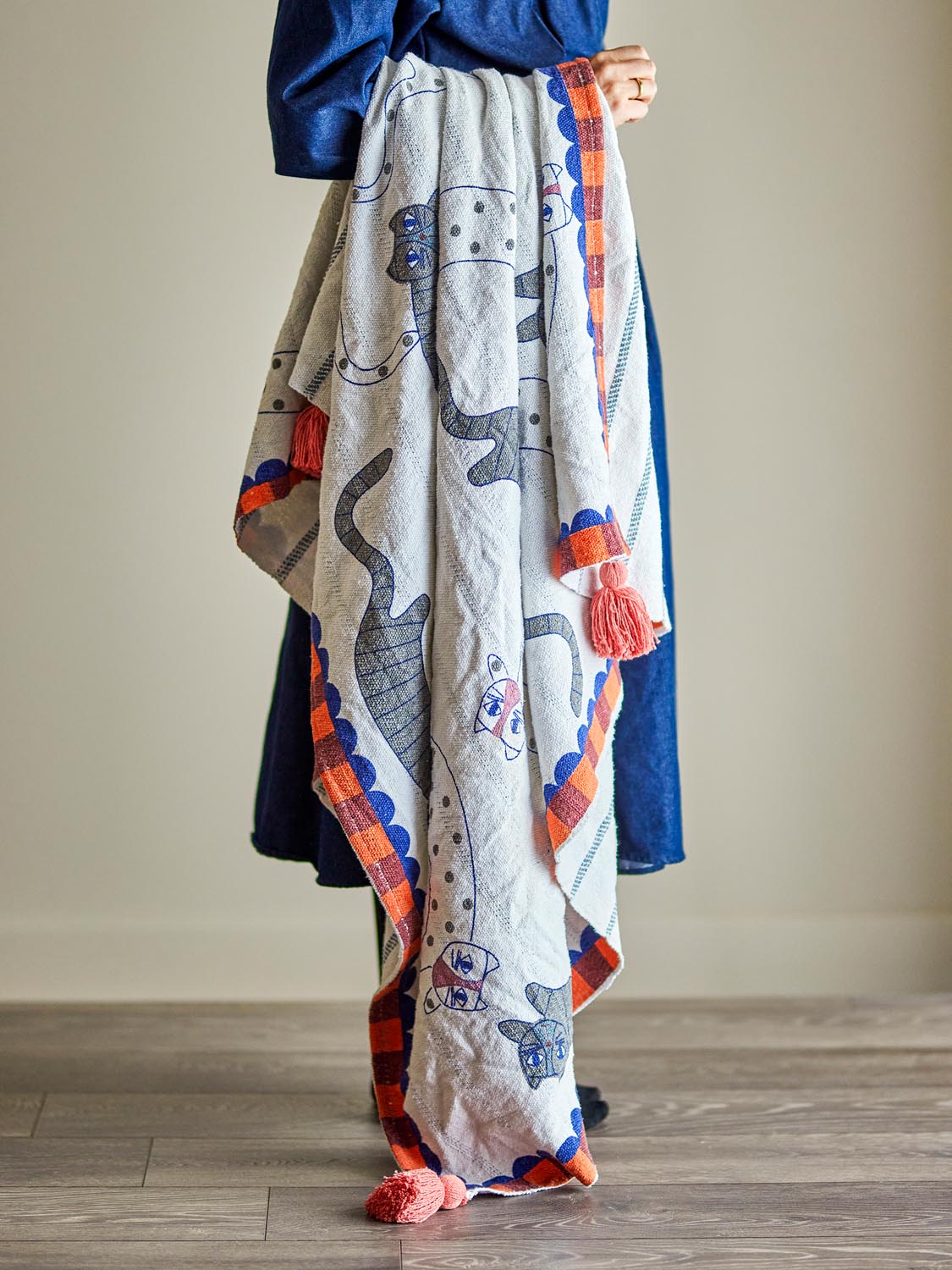 Missy Decke, Bunt, Recycelte Baumwolle in Multi präsentiert im Onlineshop von KAQTU Design AG. Bettüberwurf ist von Bloomingville