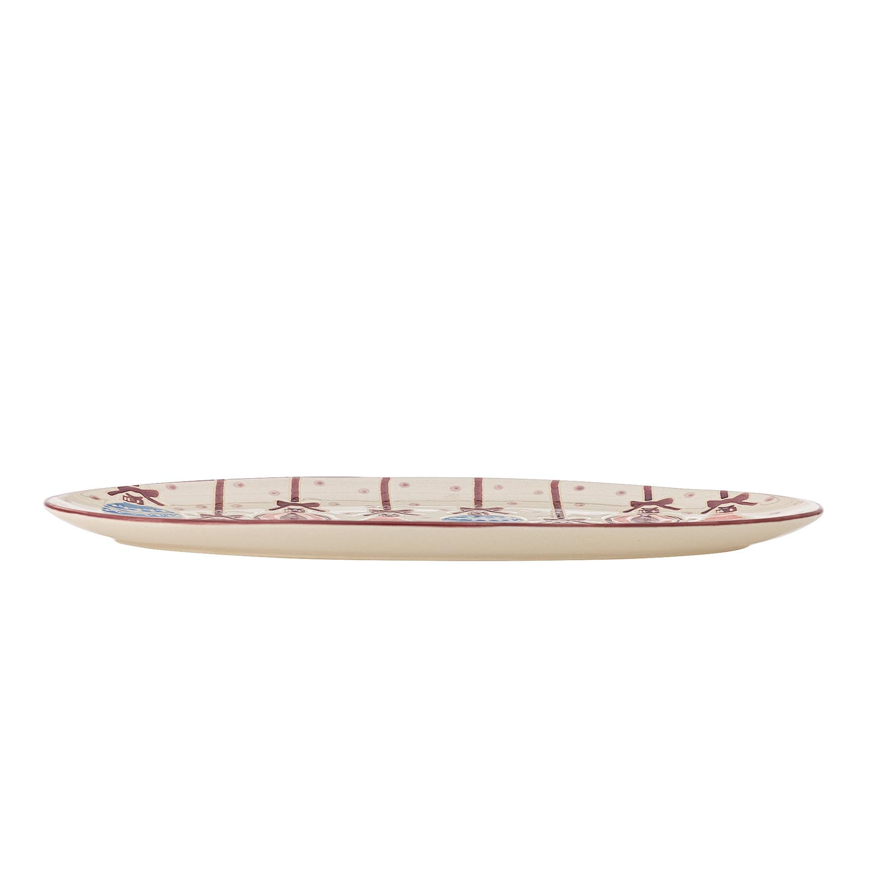Ornamentia Servierplatte, Rot, Steingut in Red präsentiert im Onlineshop von KAQTU Design AG. Käsezubehör ist von Bloomingville