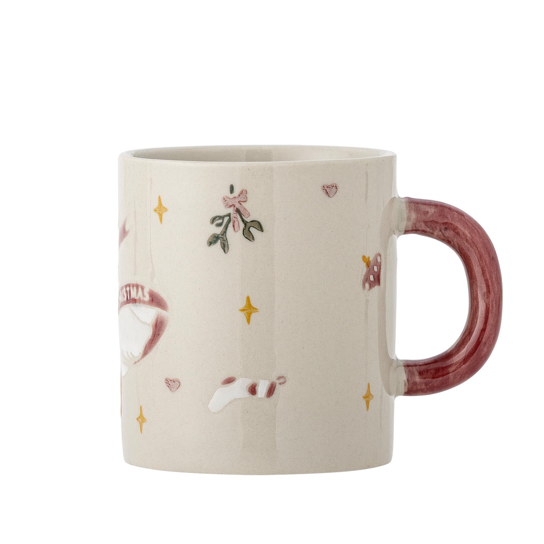 Mary Becher, Rot, Steingut in Red präsentiert im Onlineshop von KAQTU Design AG. Tasse ist von Bloomingville