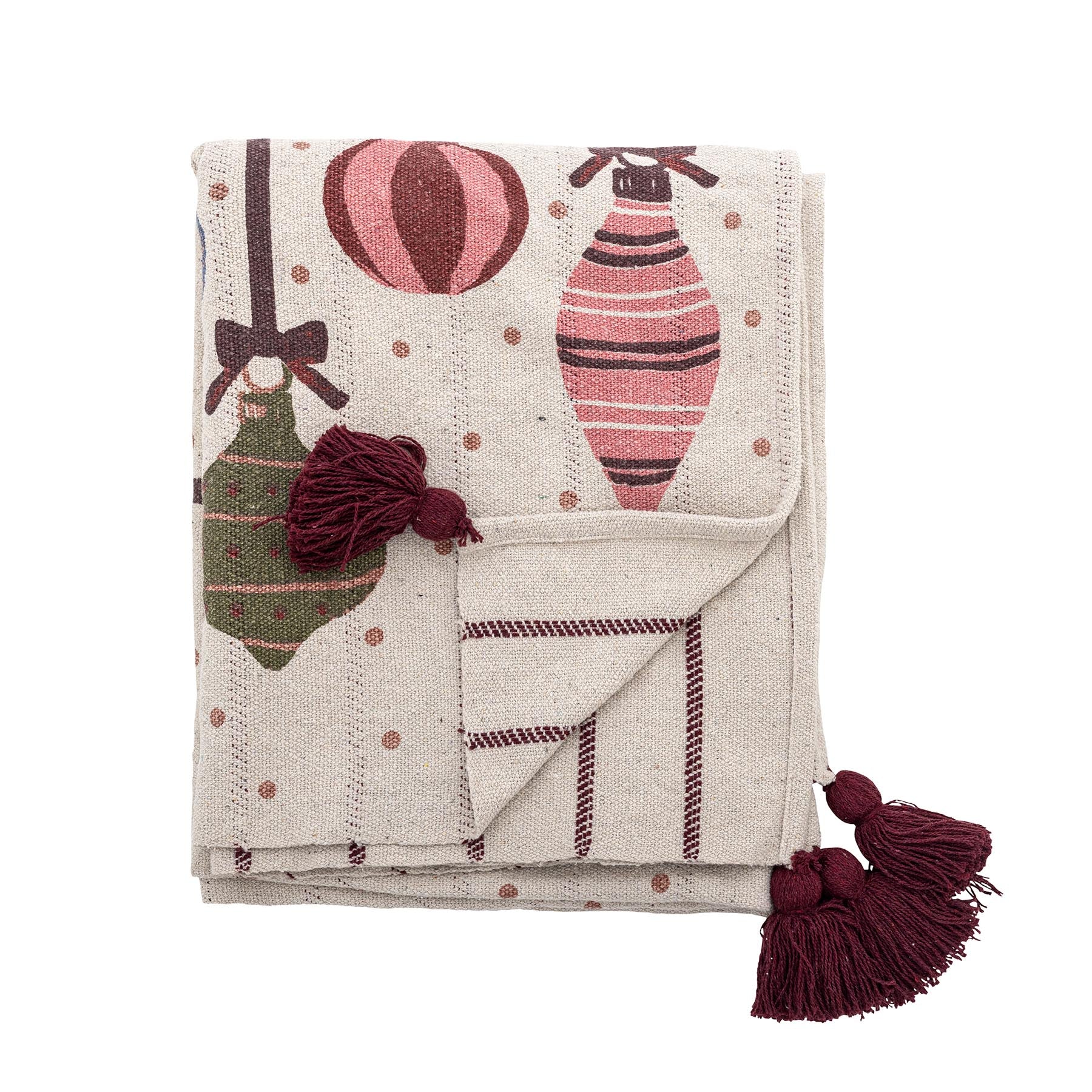 Ornamentia Decke, Rot, Recycelte Baumwolle in Red präsentiert im Onlineshop von KAQTU Design AG. Bettüberwurf ist von Bloomingville