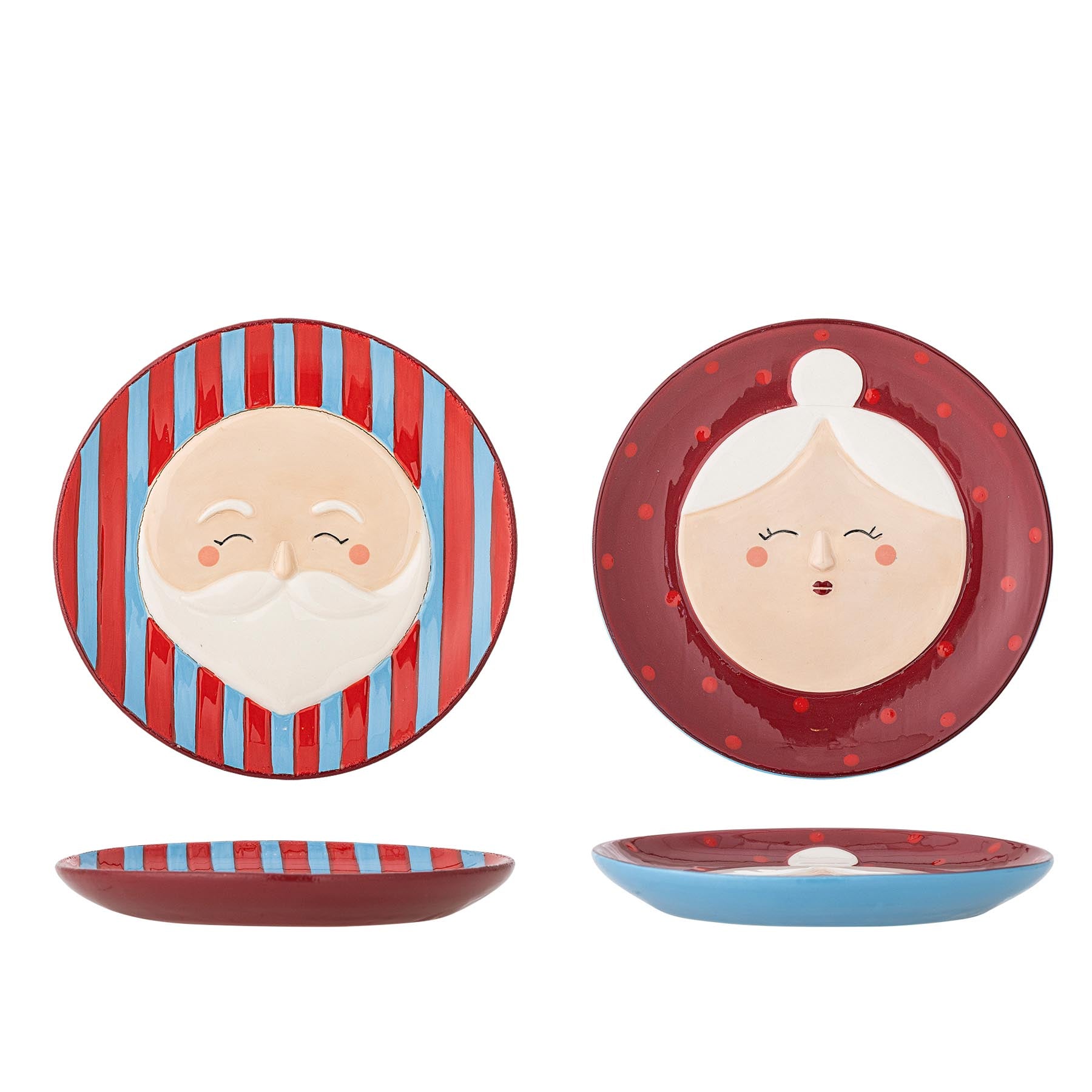 Granny Teller, Rot, Steingut in Red präsentiert im Onlineshop von KAQTU Design AG. Teller ist von Bloomingville