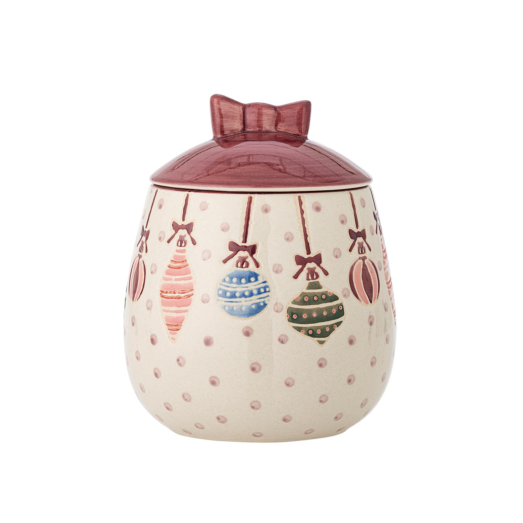 Ornamentia Gefäß mit Deckel, Rot, Steingut in Red präsentiert im Onlineshop von KAQTU Design AG. Kanne ist von Bloomingville