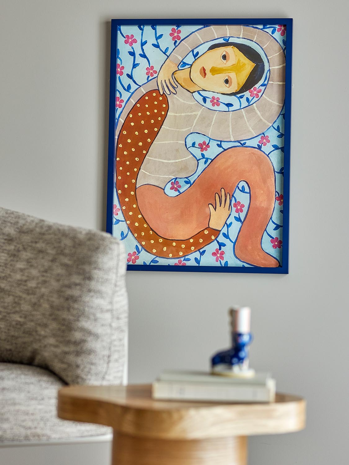 Floriesta Illustration mit Rahmen, Bunt, Tannenholz in Multi präsentiert im Onlineshop von KAQTU Design AG. Bild ist von Bloomingville