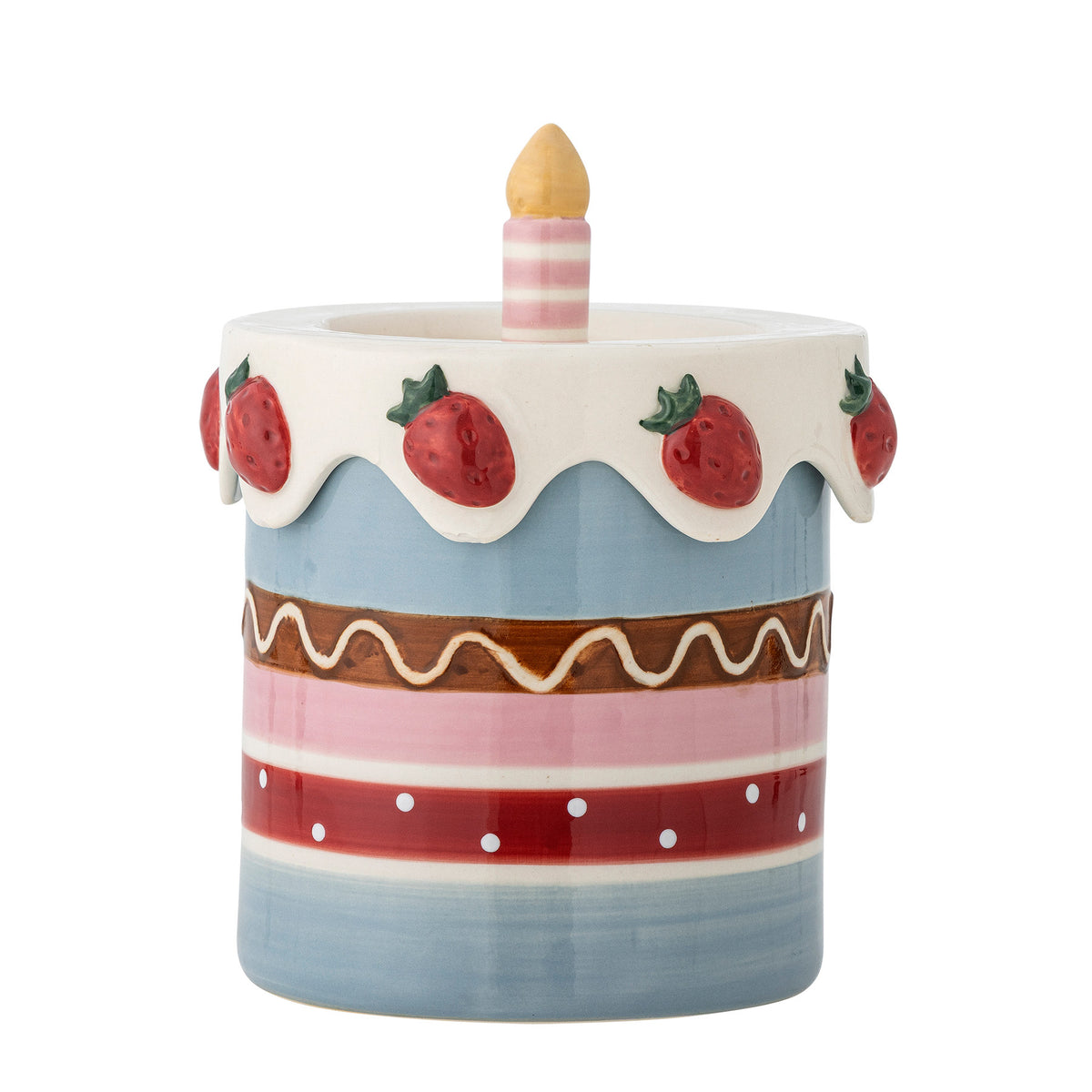 Milkya Gefäss mit Deckel, Bunt, Steingut in Multi präsentiert im Onlineshop von KAQTU Design AG. Kanne ist von Bloomingville Mini