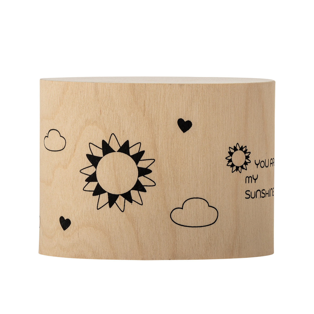 Weisse Cloudy Tasse aus Steingut mit Regenbogen als Griff und Schriftzug
