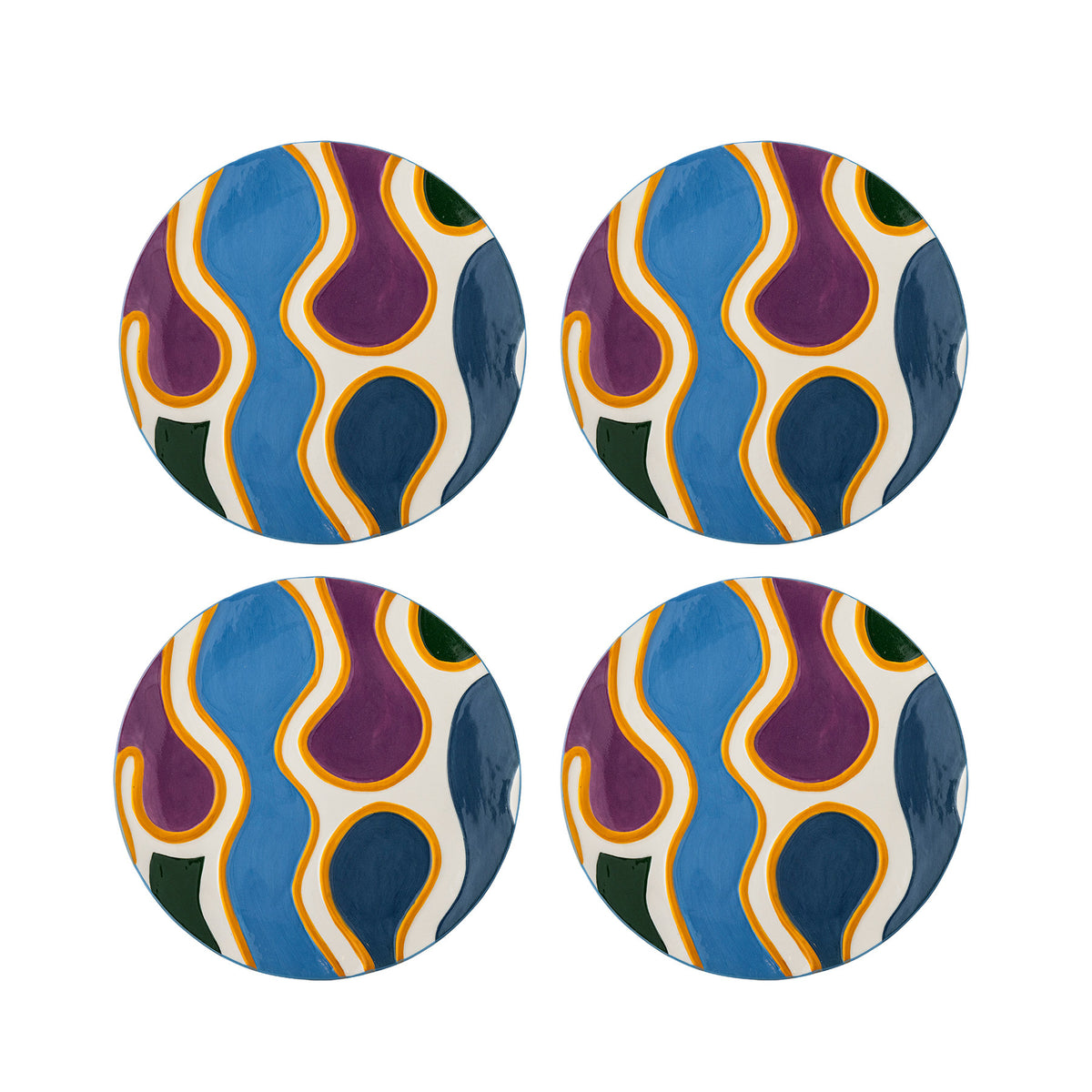Salacia Teller, Bunt, Steingut in Multi präsentiert im Onlineshop von KAQTU Design AG. Teller ist von Bloomingville