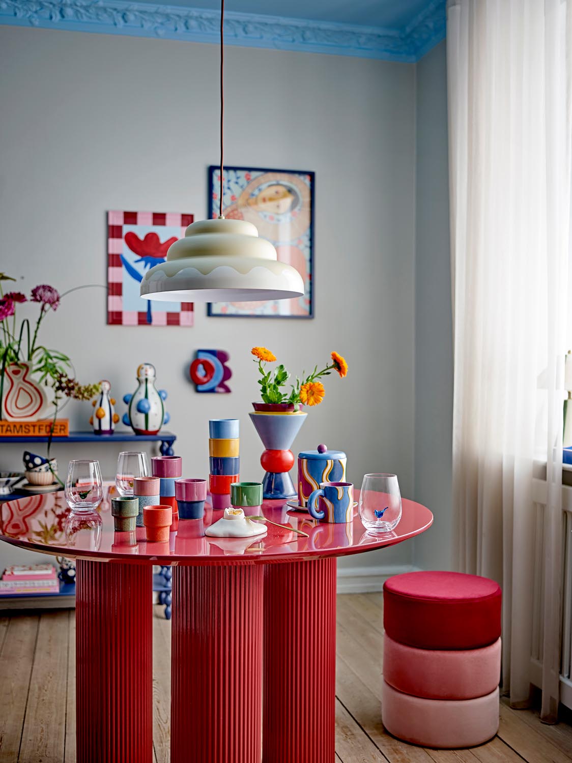 Salacia Gefäß mit Deckel, Bunt, Steingut in Multi präsentiert im Onlineshop von KAQTU Design AG. Kanne ist von Bloomingville