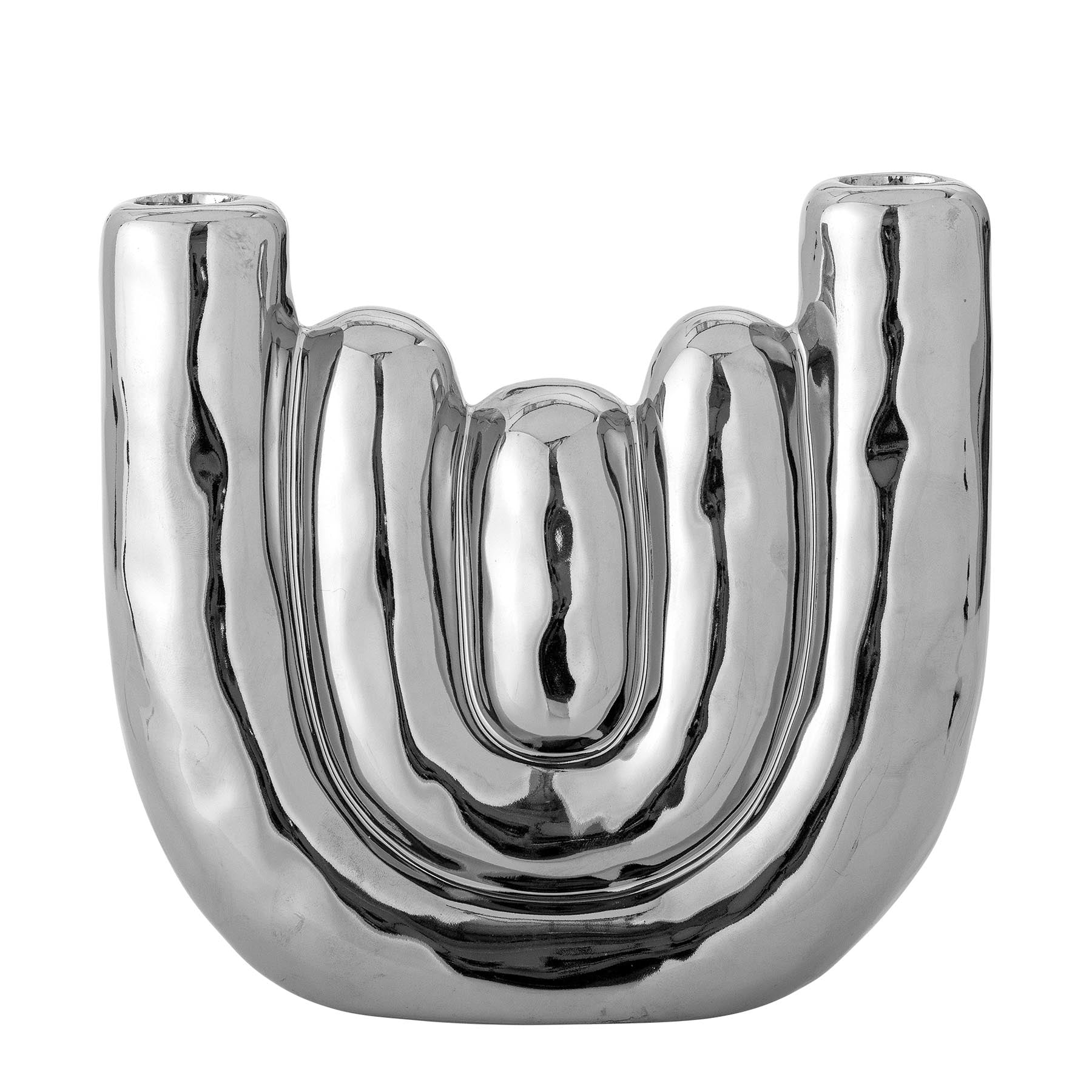 Shine Kerzenhalter, Silber, Steingut in Silver präsentiert im Onlineshop von KAQTU Design AG. Kerzenständer ist von Bloomingville