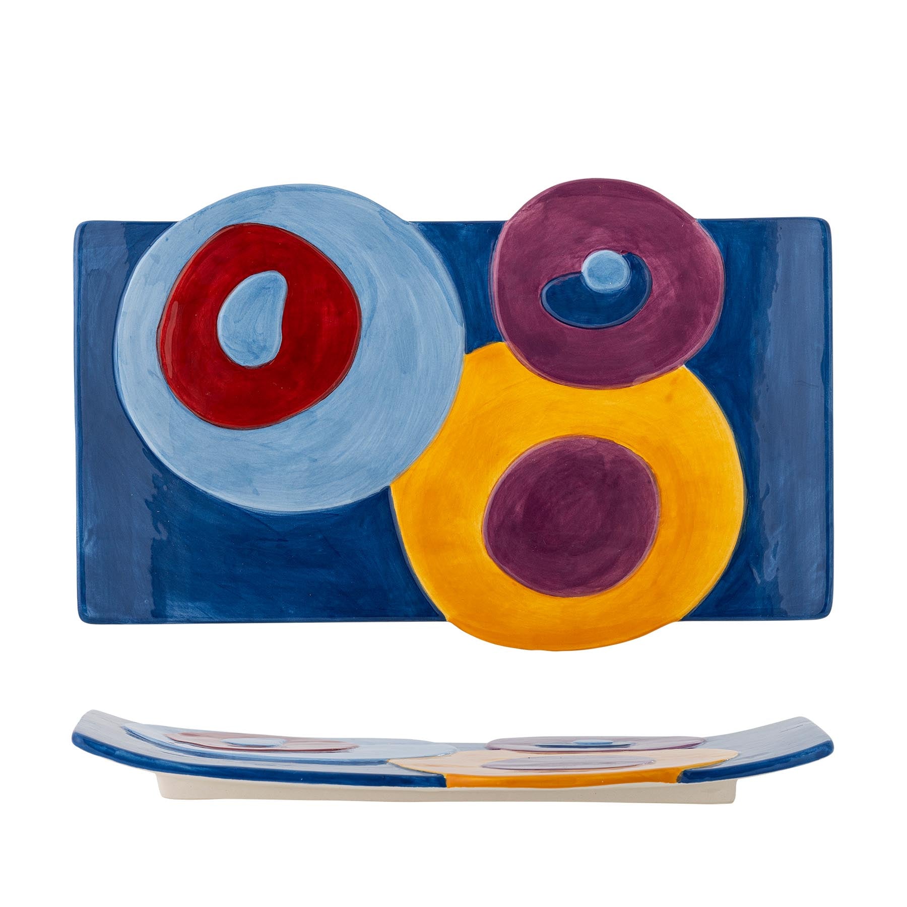 Polivia Tablett, Bunt, Keramik in Multi präsentiert im Onlineshop von KAQTU Design AG. Tablett ist von Bloomingville