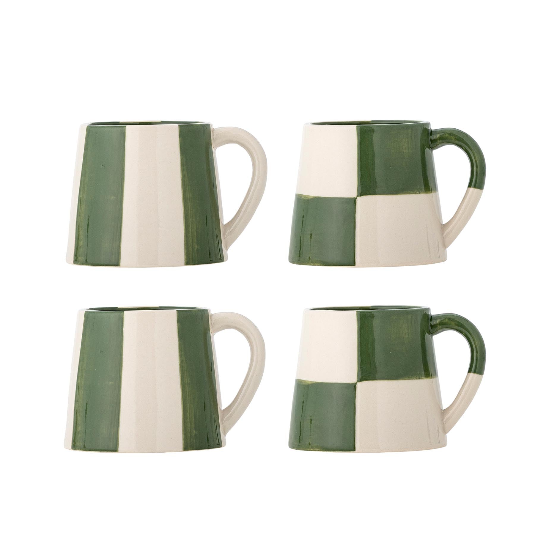 Floki Becher, Grün, Steingut in Green präsentiert im Onlineshop von KAQTU Design AG. Tasse ist von Bloomingville