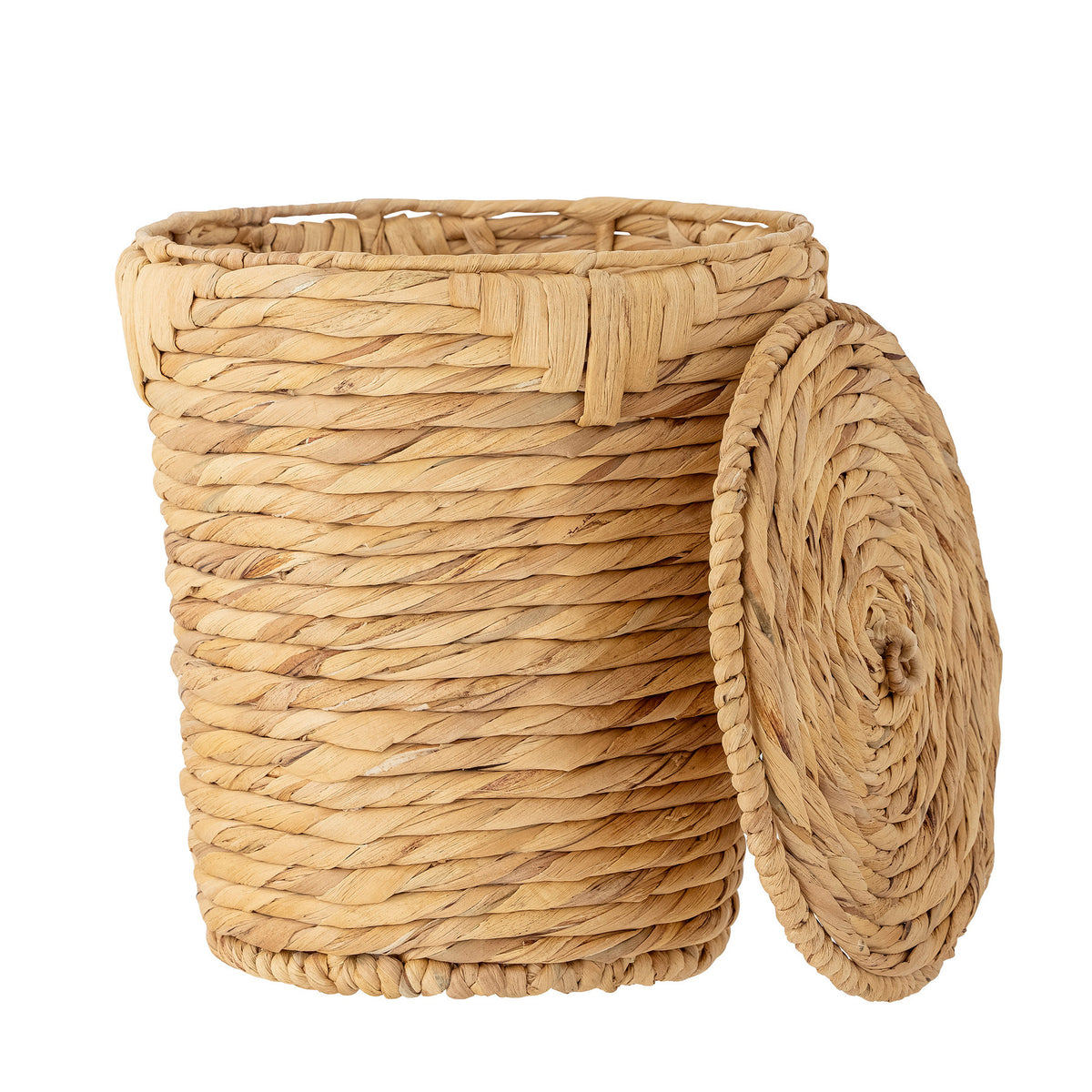 Peri Korb mit Deckel, Natur, Wasserhyazinthe in Nature präsentiert im Onlineshop von KAQTU Design AG. Wäschekorb ist von Bloomingville
