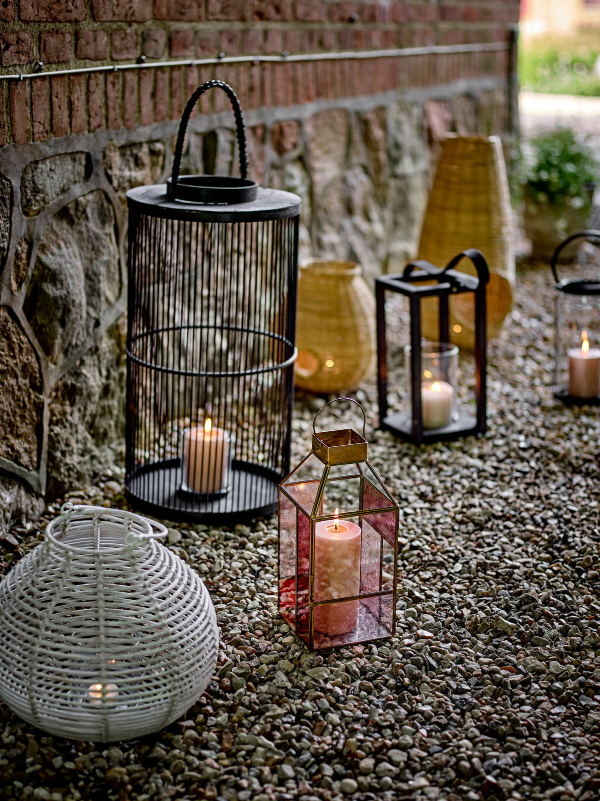 Ottine Laterne mit Glas, Natur, Bambus in Natur präsentiert im Onlineshop von KAQTU Design AG. Laterne ist von Bloomingville