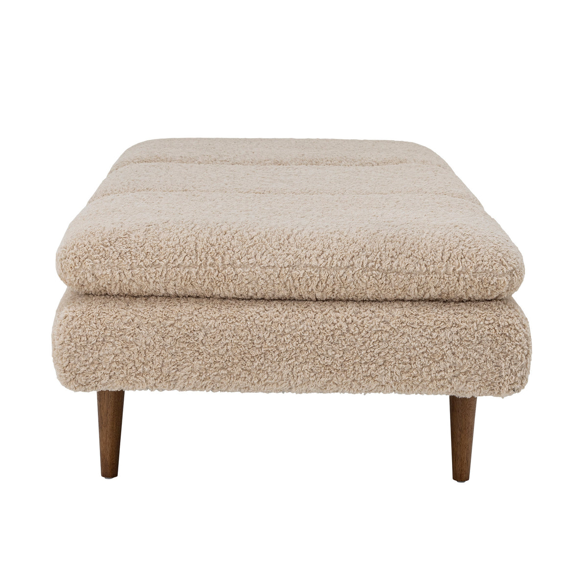 Tagesbett Pione von Bloomingville in Beige mit Polyester-Bezug, braunen Holzbeinen aus Sperrholz, Kiefer und Gummibaum, klare Linienführung