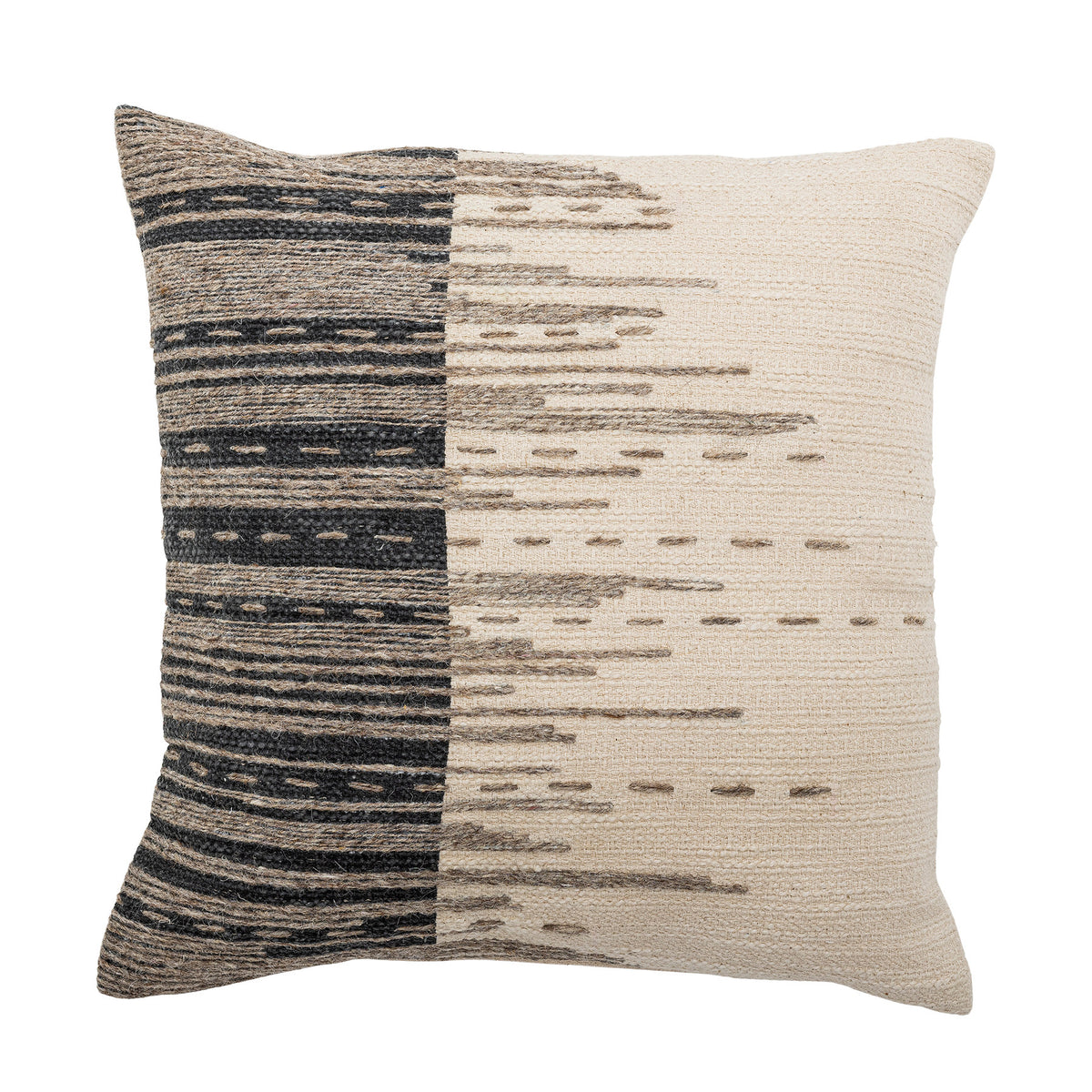 Quadratisches Dekokissen in Beige aus 100% Baumwolle mit handgenähter Stickerei, Grösse 45 x 45 cm, Creative Collection, Seaford Serie