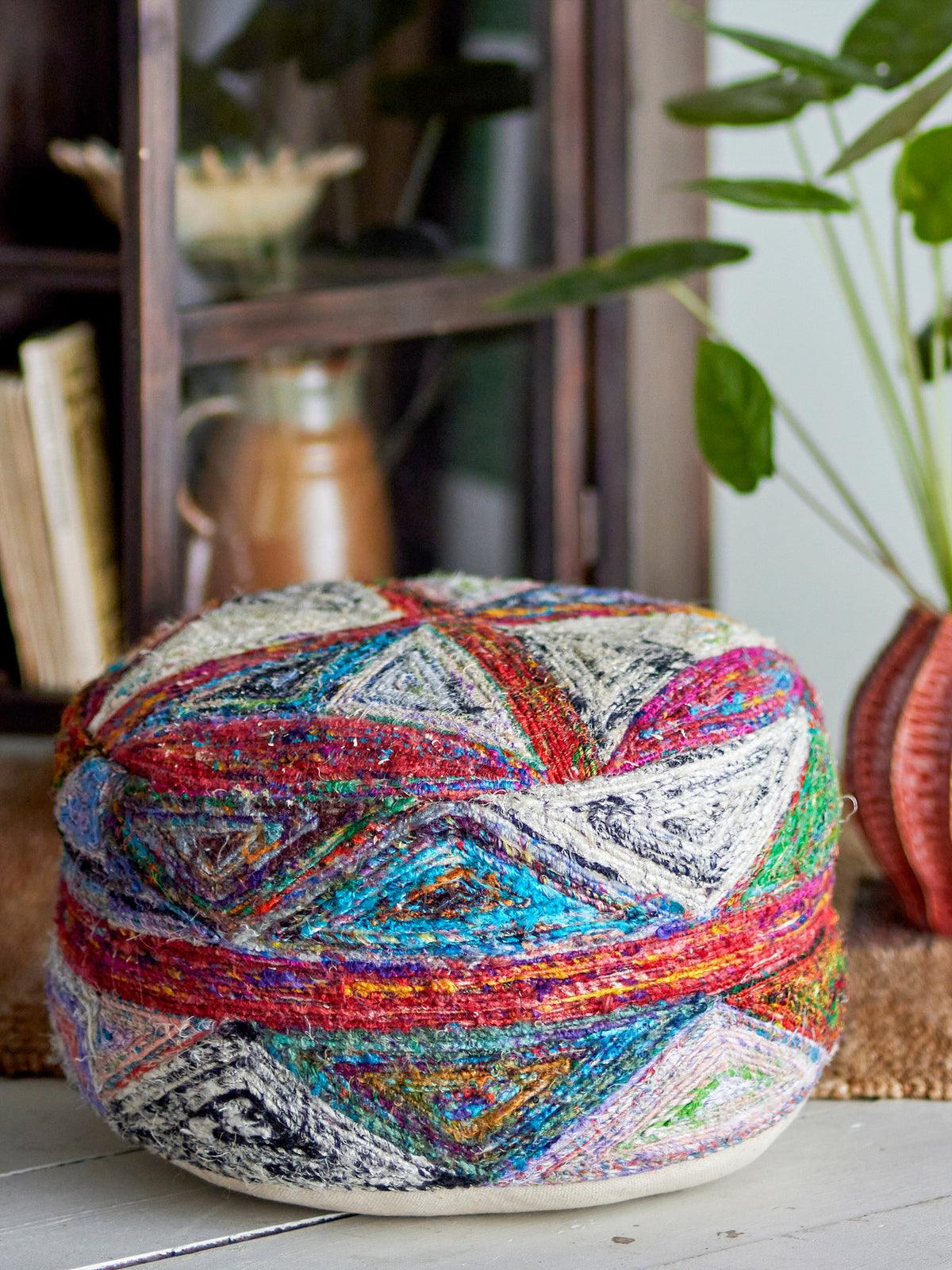 Torano Pouf, Rot, Baumwolle in Rot präsentiert im Onlineshop von KAQTU Design AG. Pouf ist von Creative Collection
