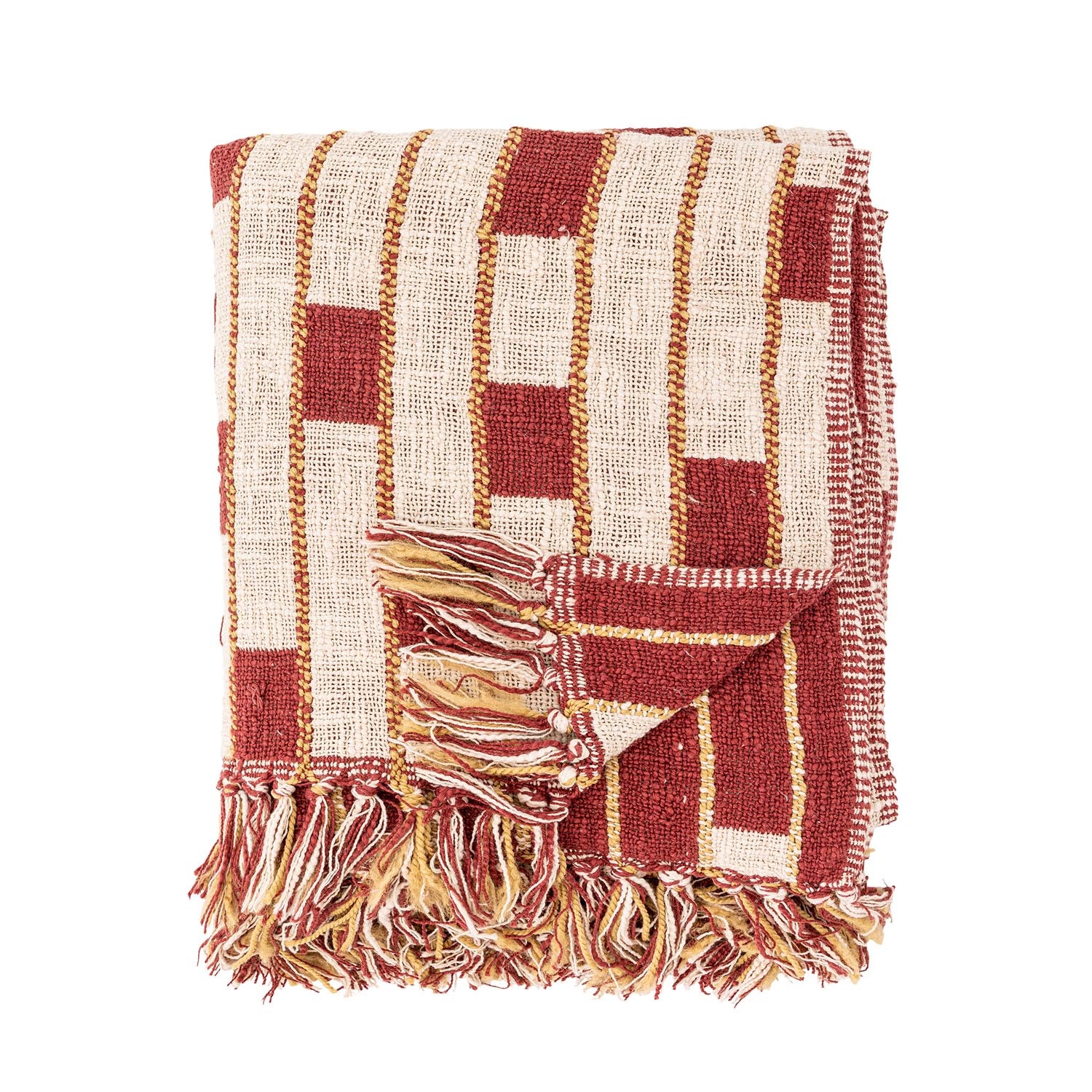 Cang Decke, Rot, Baumwolle in Rot präsentiert im Onlineshop von KAQTU Design AG. Bettüberwurf ist von Bloomingville