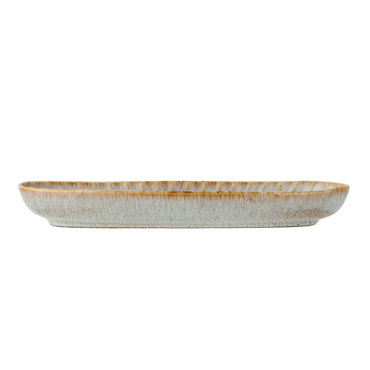 Beige Servierplatte Fleur von Creative Collection aus Steingut mit glasierter Oberfläche