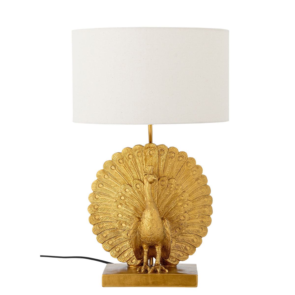 Peacock Tischlampe, Gold, Polyresin in Gold präsentiert im Onlineshop von KAQTU Design AG. Tischleuchte ist von Creative Collection