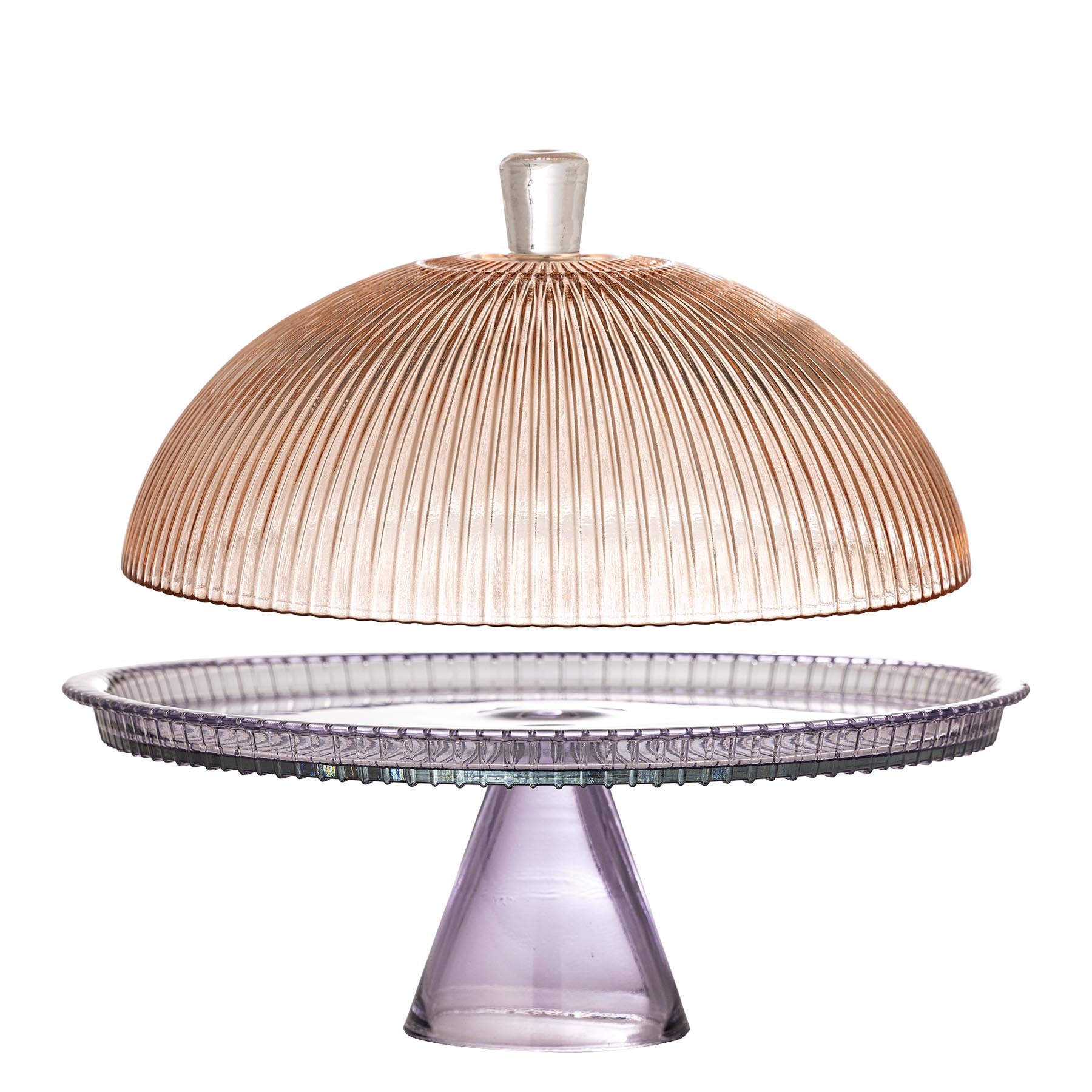 Tayo Kuchenteller mit Glocke, Bunt, Glas in Multi präsentiert im Onlineshop von KAQTU Design AG. Tablett ist von Bloomingville