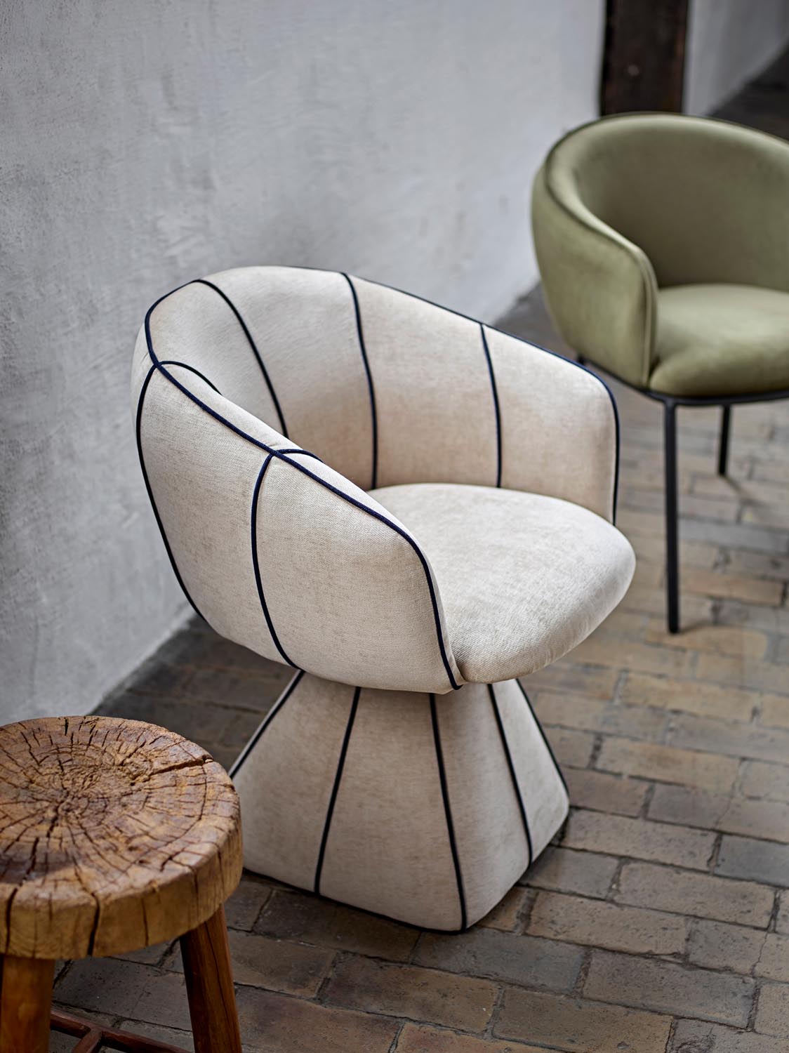 Cortone Esszimmerstuhl, Grün, Recyceltes Polyester in Green präsentiert im Onlineshop von KAQTU Design AG. Stuhl ist von Bloomingville