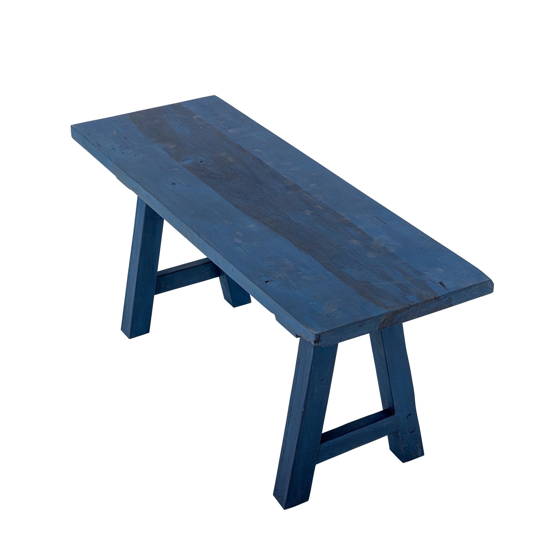 Porir Sockel, Blau, Recyceltes Holz in Blue präsentiert im Onlineshop von KAQTU Design AG. Kunstgegenstände ist von Creative Collection