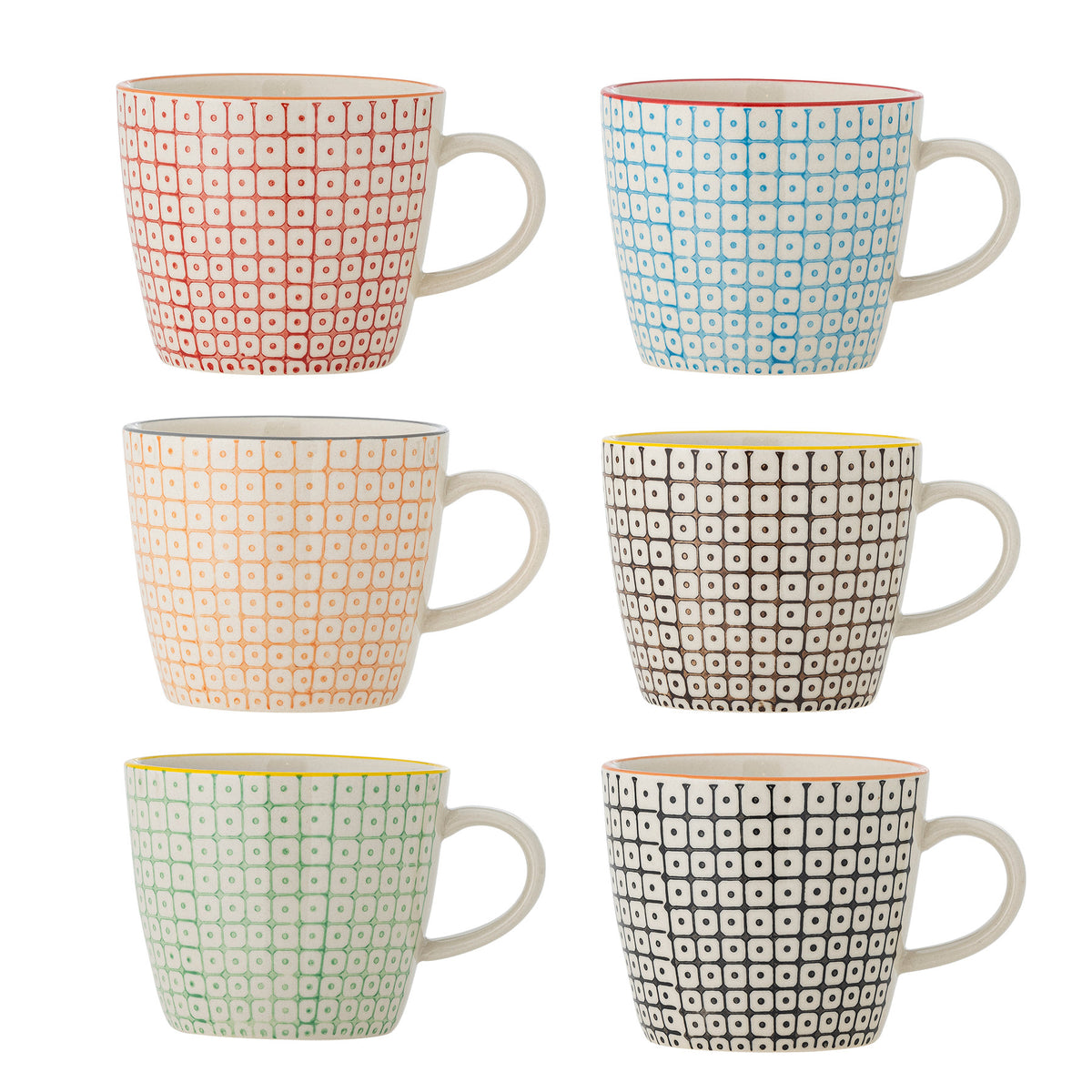 Carla Becher, Bunt, Steingut in Multi präsentiert im Onlineshop von KAQTU Design AG. Tasse ist von Bloomingville