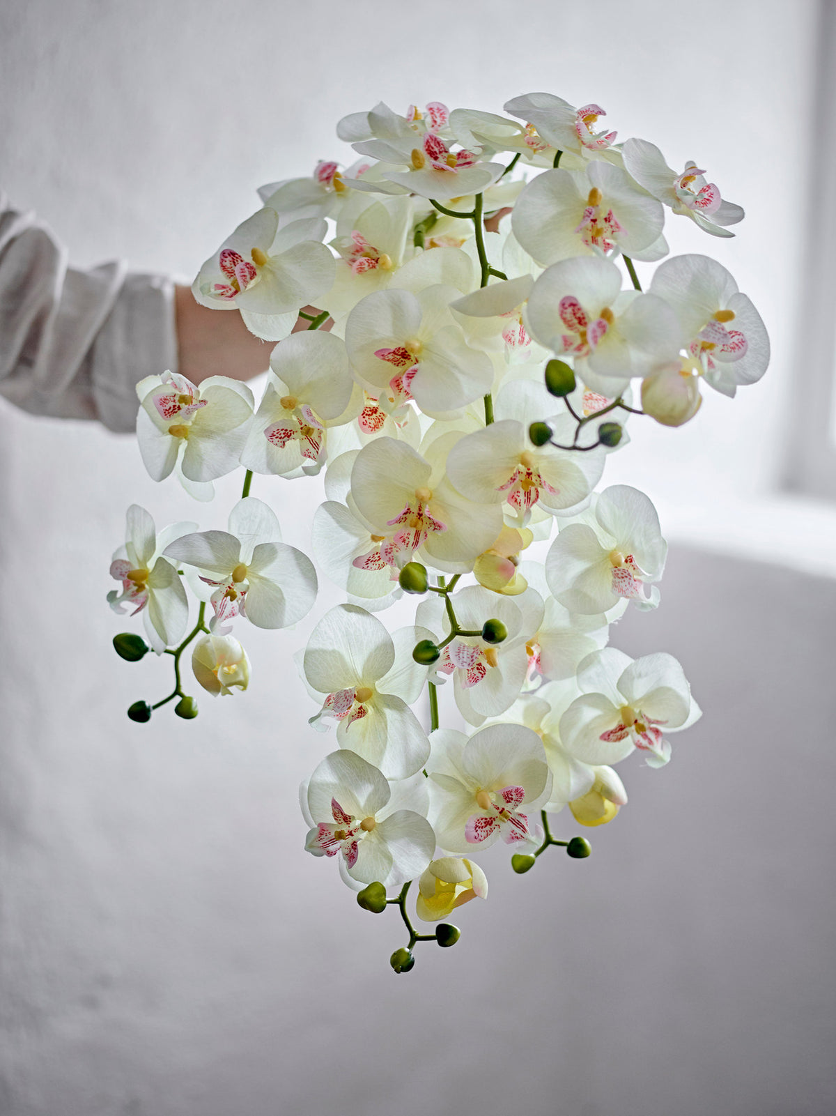 Orchid Stiel, Weiss, Künstliche Blumen in Weiß präsentiert im Onlineshop von KAQTU Design AG. Kunstblume ist von Bloomingville