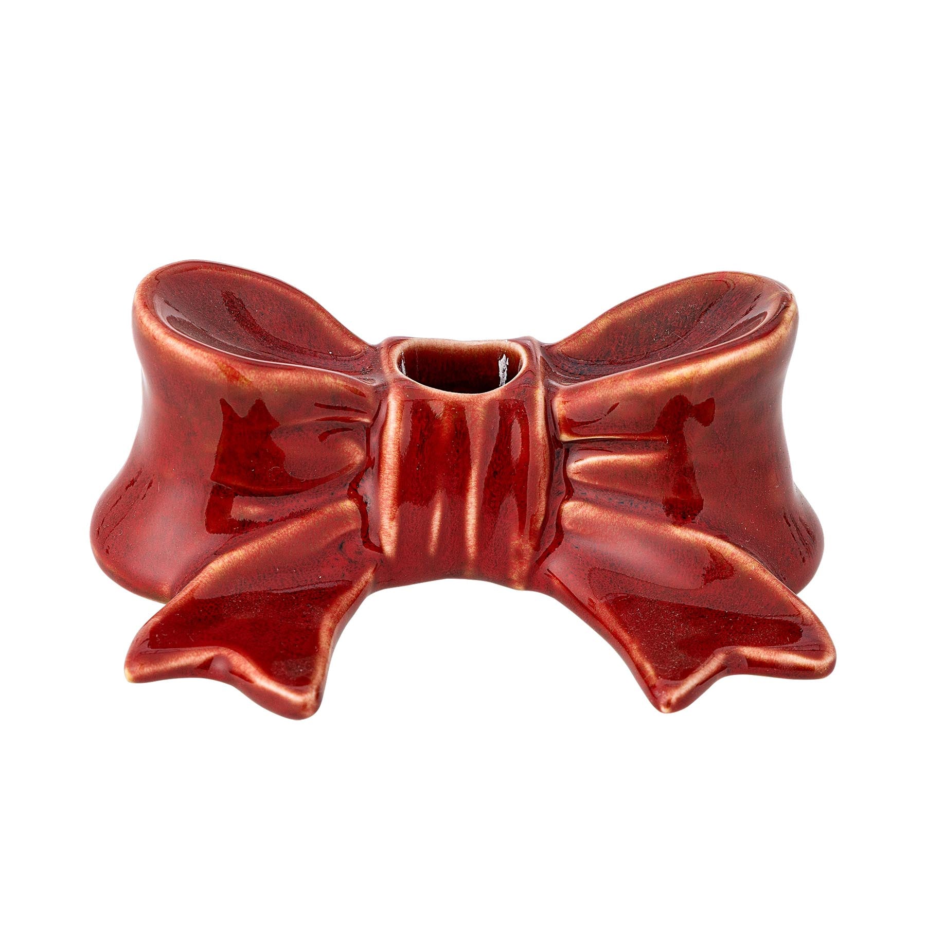 Bow Kerzenhalter, Rot, Steingut in Red präsentiert im Onlineshop von KAQTU Design AG. Kerzenständer ist von Bloomingville