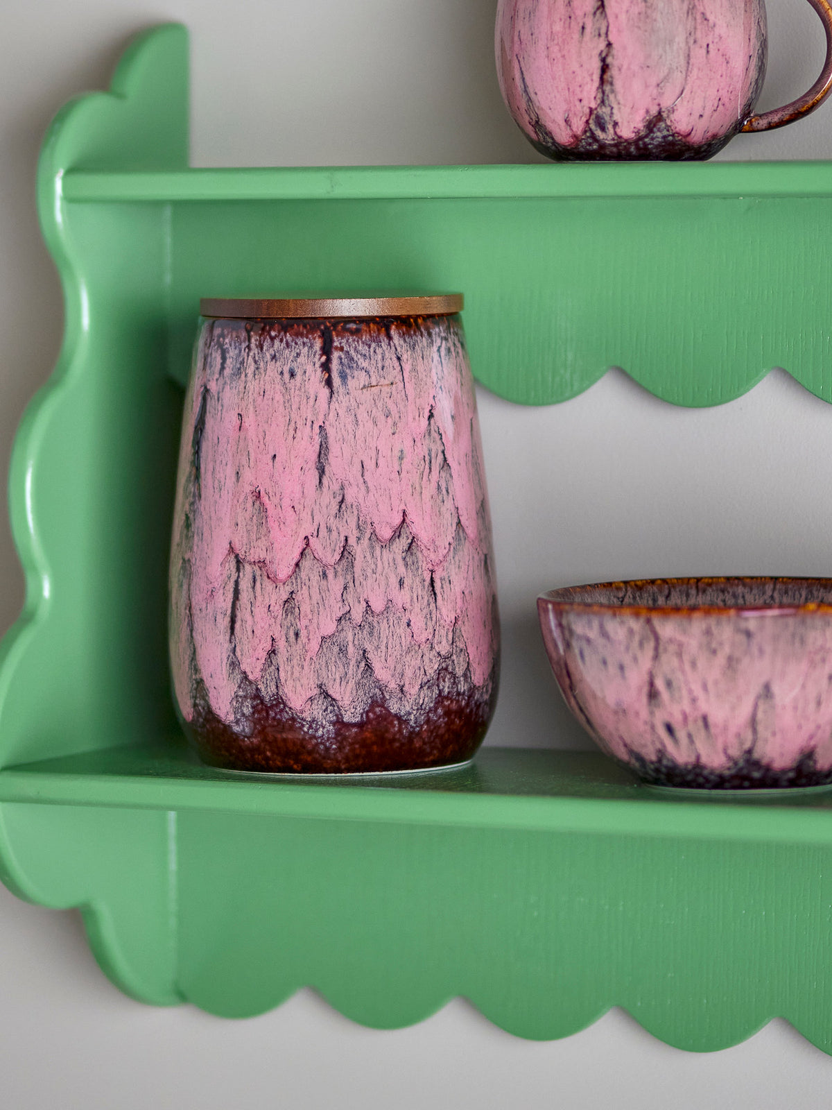 Rayen Gefäss mit Deckel, Rose, Steingut in Rose präsentiert im Onlineshop von KAQTU Design AG. Kanne ist von Creative Collection