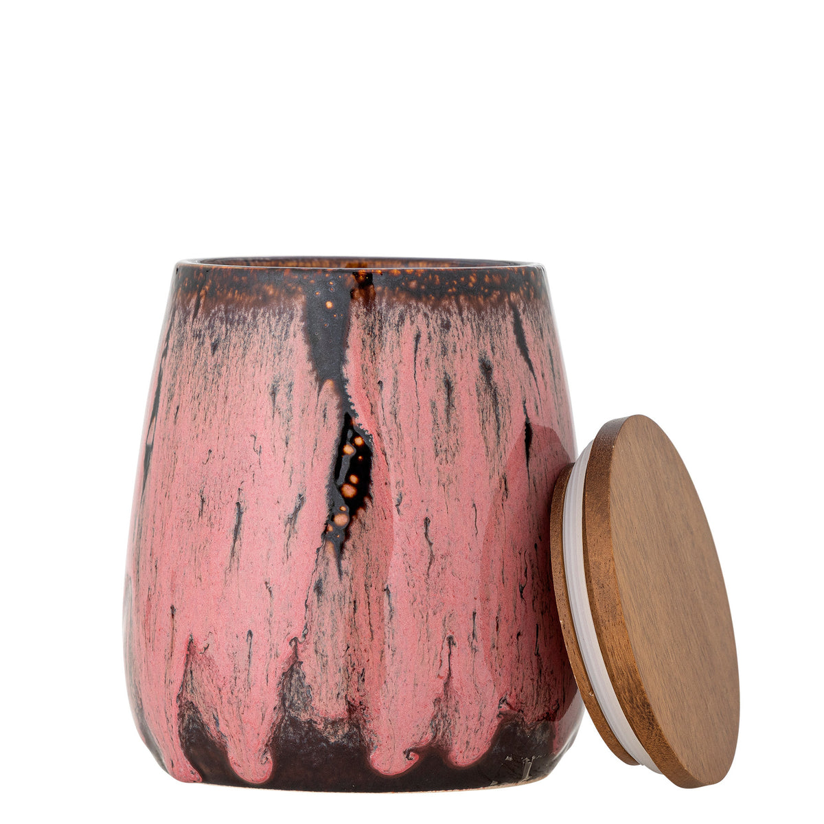 Rayen Gefäss mit Deckel, Rose, Steingut in Rose präsentiert im Onlineshop von KAQTU Design AG. Kanne ist von Creative Collection