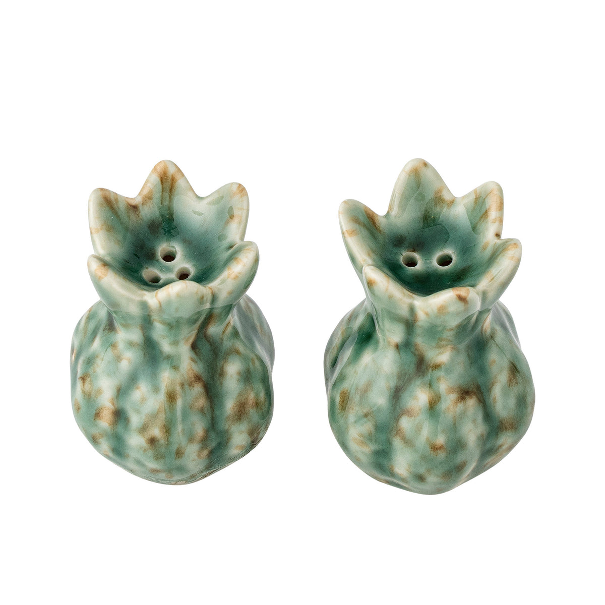 Cyrill Salz- und Pfefferset, Grün, Steingut in Grün präsentiert im Onlineshop von KAQTU Design AG. Salz & Pfeffer ist von Creative Collection