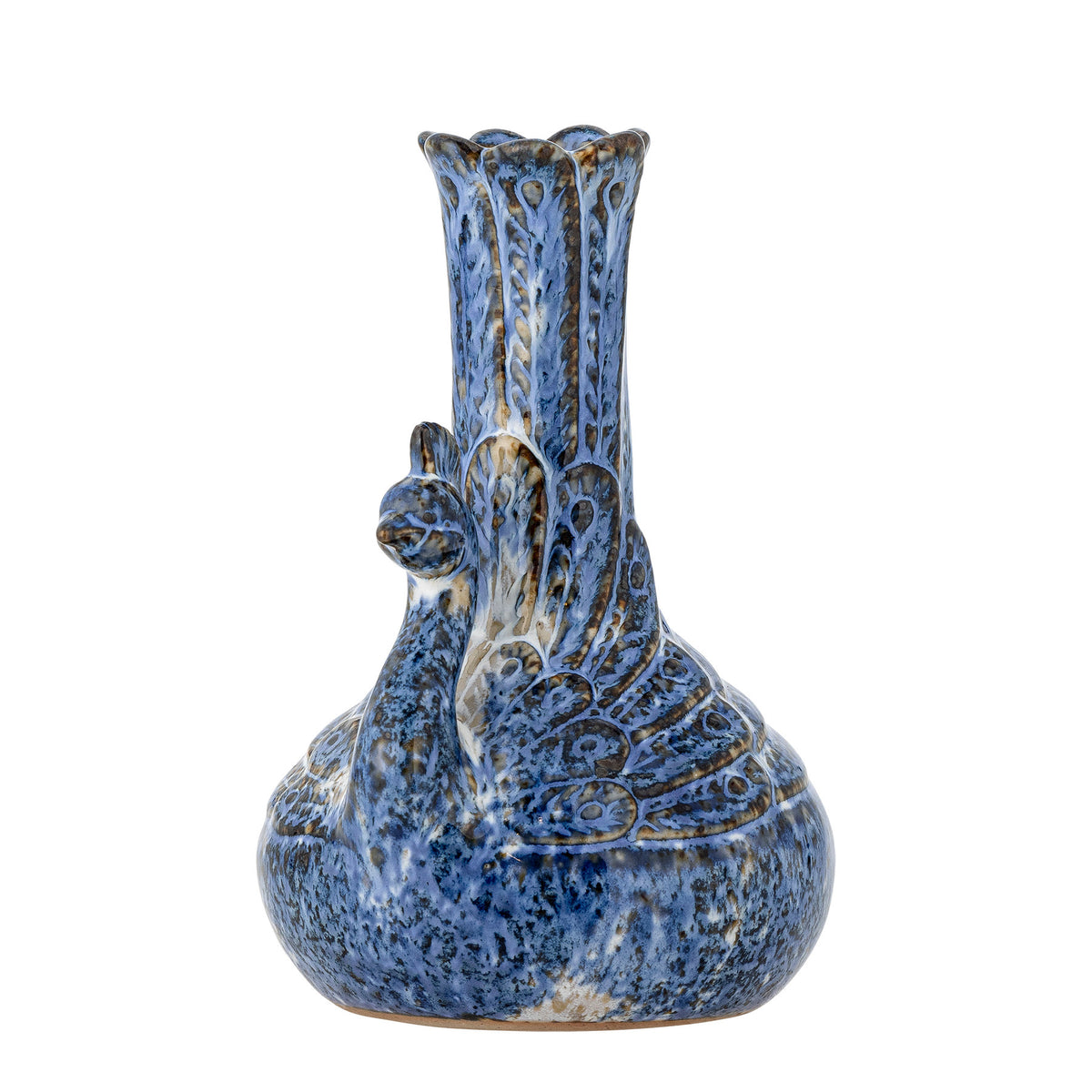 Kali Vase, Blau, Steingut in Blau präsentiert im Onlineshop von KAQTU Design AG. Vase ist von Creative Collection