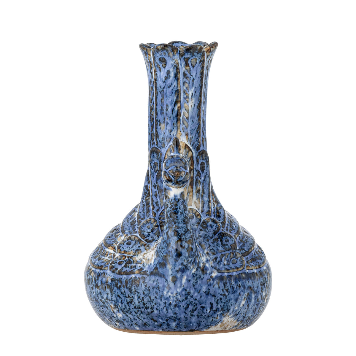 Kali Vase, Blau, Steingut in Blau präsentiert im Onlineshop von KAQTU Design AG. Vase ist von Creative Collection