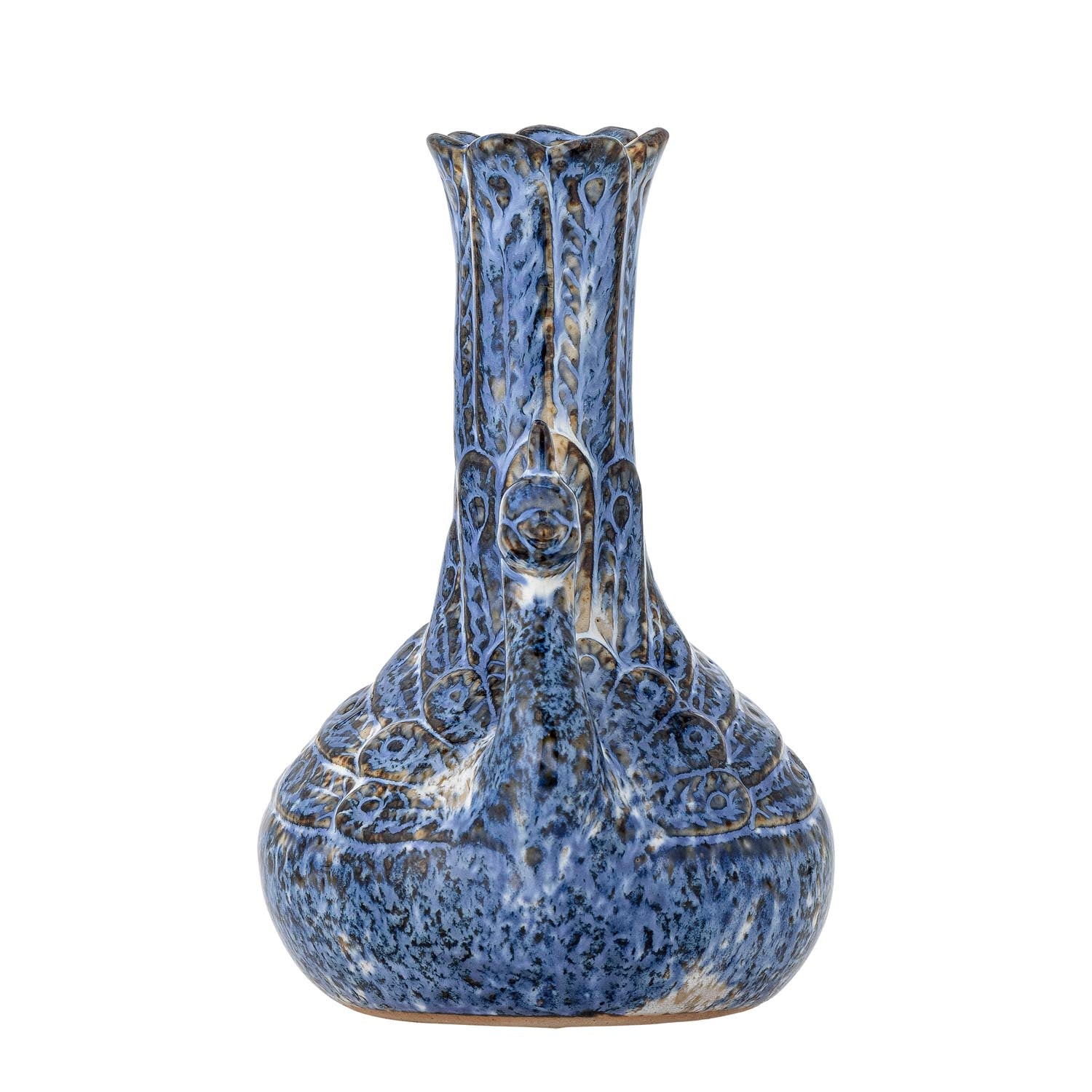 Verleihen Sie Ihrem Zuhause mit der einzigartigen Kali Vase aus blauem Steingut von Creative Collection einen Hauch von Eleganz und Individualität.