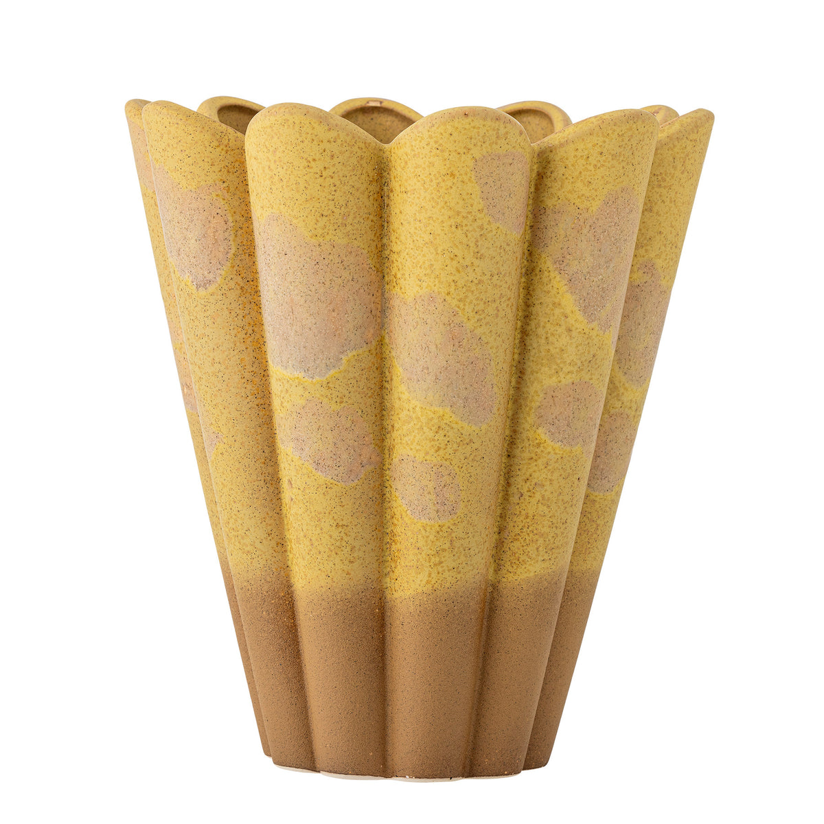 Penn Vase, Gelb, Steingut in Gelb präsentiert im Onlineshop von KAQTU Design AG. Vase ist von Creative Collection