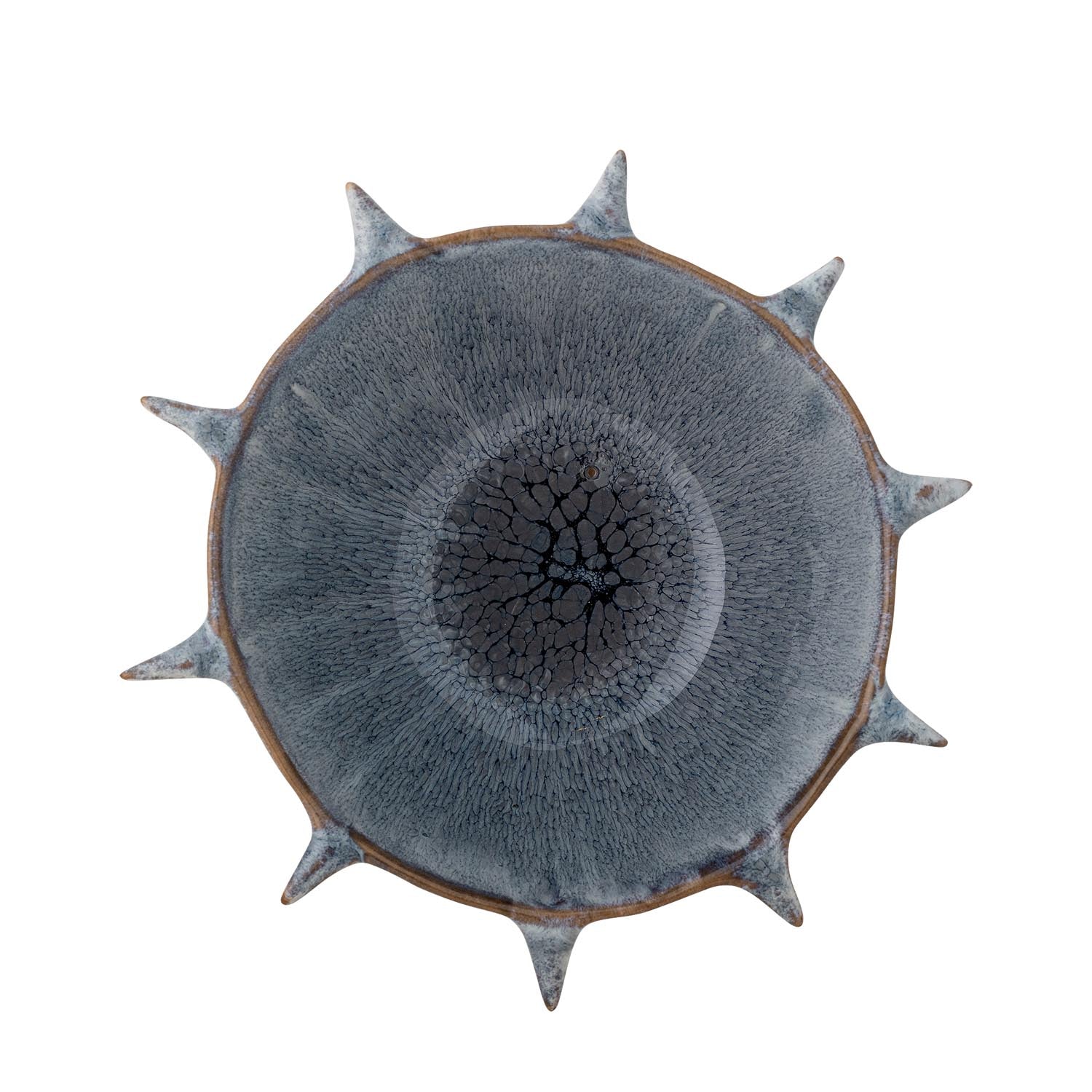 Entdecken Sie die Edie Schale von Bloomingville – ein handgefertigtes Meisterwerk aus Steinzeug mit einzigartiger, reaktiver Glasur in Blau- und Grautönen. Ideal für jeden Anlass!