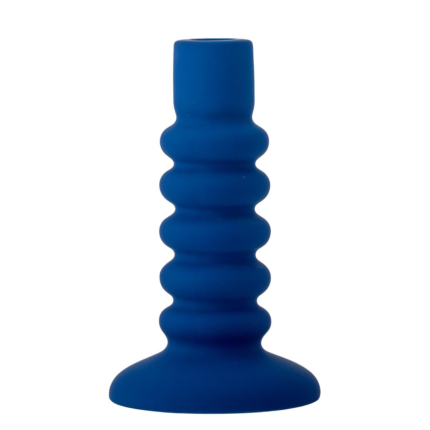 Thorne Kerzenhalter, Blau, Steingut in Blau präsentiert im Onlineshop von KAQTU Design AG. Kerzenständer ist von Bloomingville