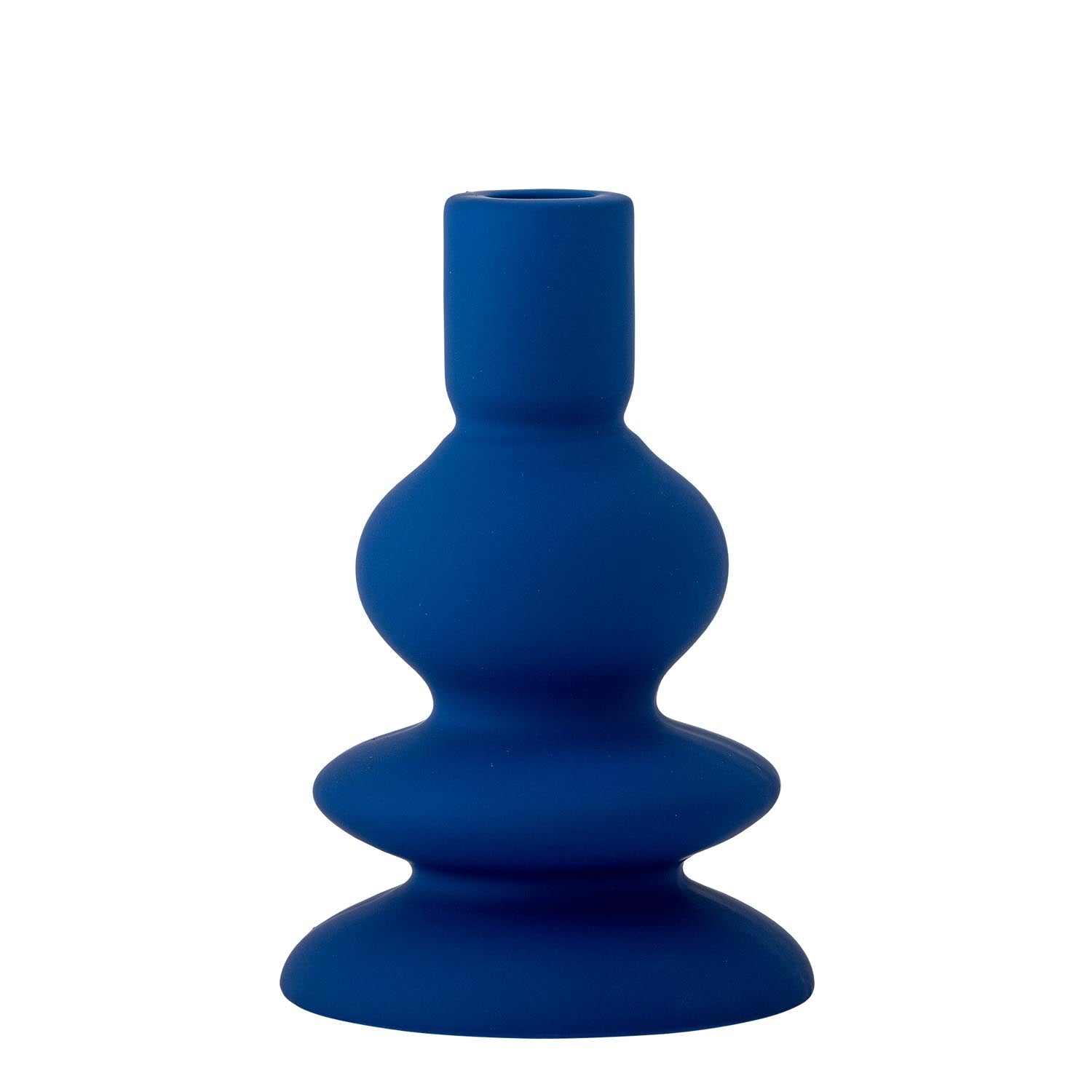 Verleihen Sie Ihrem Zuhause mit dem Thorne Kerzenhalter von Bloomingville in edlem Blau aus Steingut einen Hauch von Eleganz und Stil!