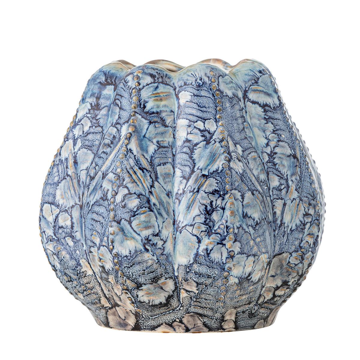 Hetty Vase, Blau, Steingut in Blau präsentiert im Onlineshop von KAQTU Design AG. Vase ist von Creative Collection