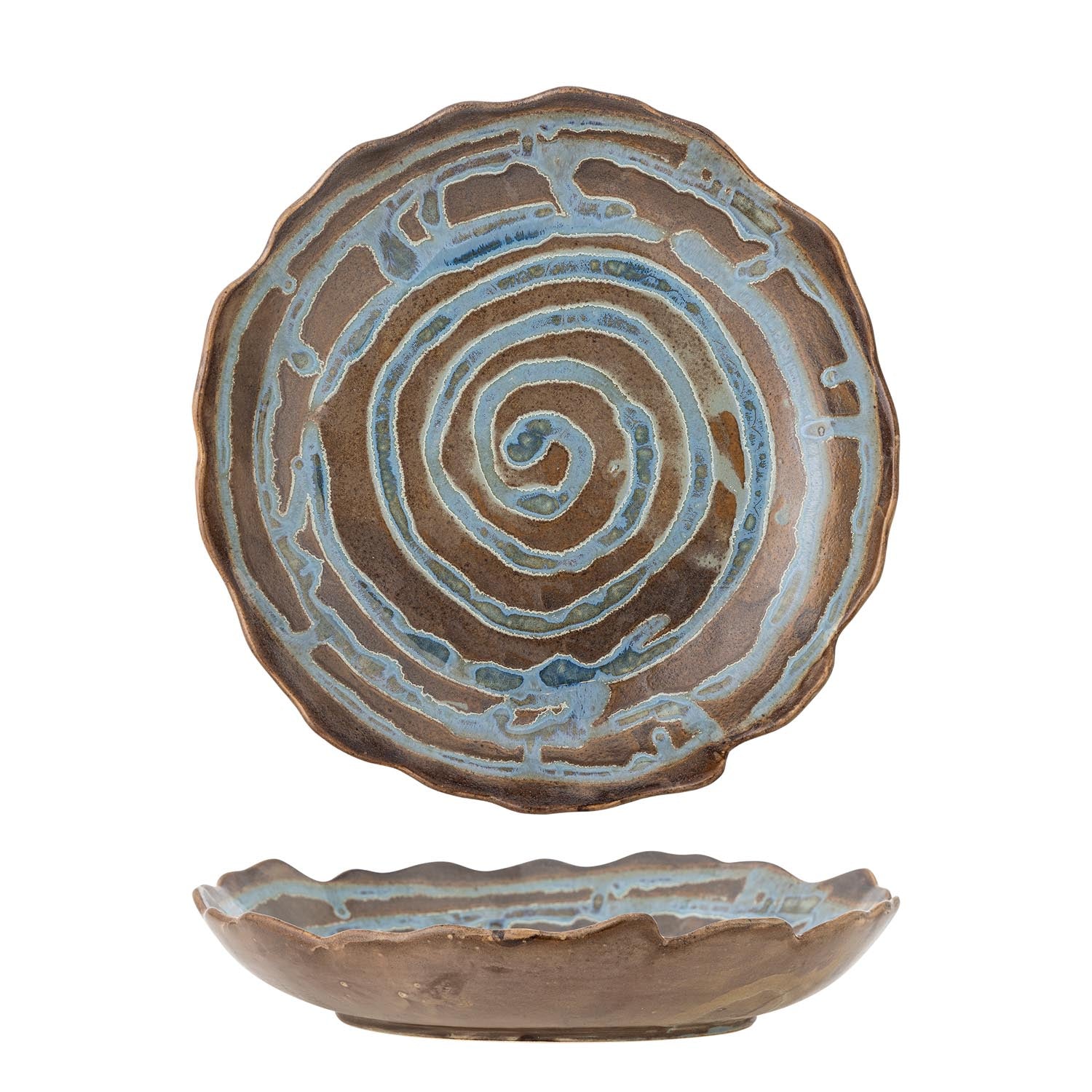 Marjorie Tablett, Blau, Steingut in Blau präsentiert im Onlineshop von KAQTU Design AG. Tablett ist von Creative Collection